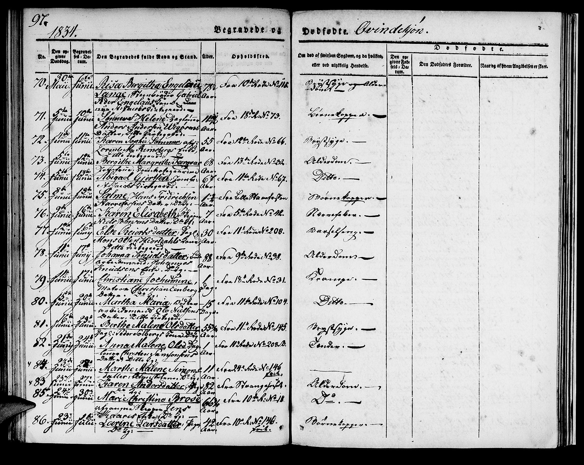 Domkirken sokneprestembete, AV/SAB-A-74801/H/Haa/L0014: Ministerialbok nr. A 13, 1830-1837, s. 97