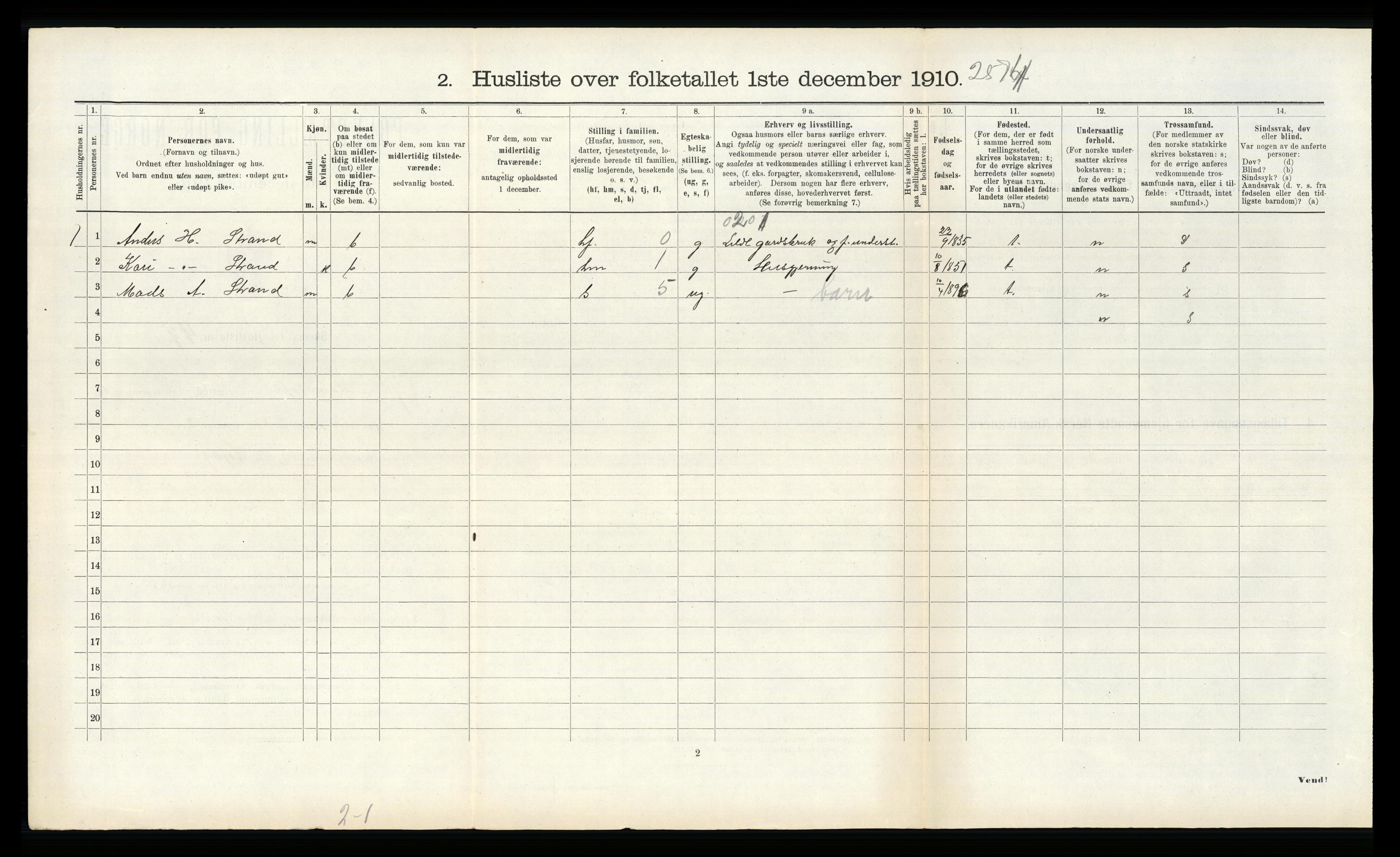 RA, Folketelling 1910 for 1429 Ytre Holmedal herred, 1910, s. 967