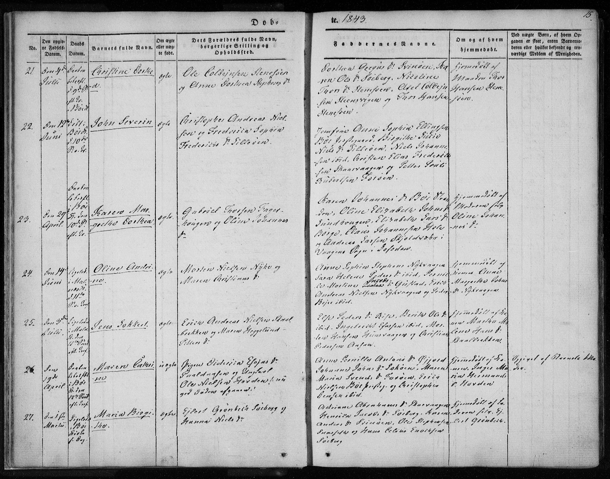 Ministerialprotokoller, klokkerbøker og fødselsregistre - Nordland, SAT/A-1459/891/L1299: Ministerialbok nr. 891A04, 1841-1856, s. 15