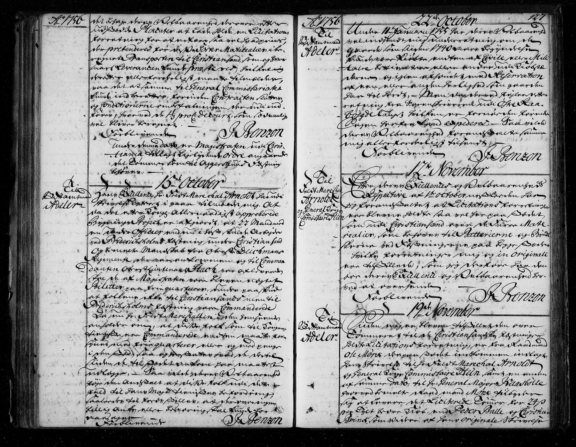 Stattholderembetet 1572-1771, AV/RA-EA-2870/Bf/L0002: Stattholderprotokoll (allmenn kopibok), 1753-1758, s. 126b-127a