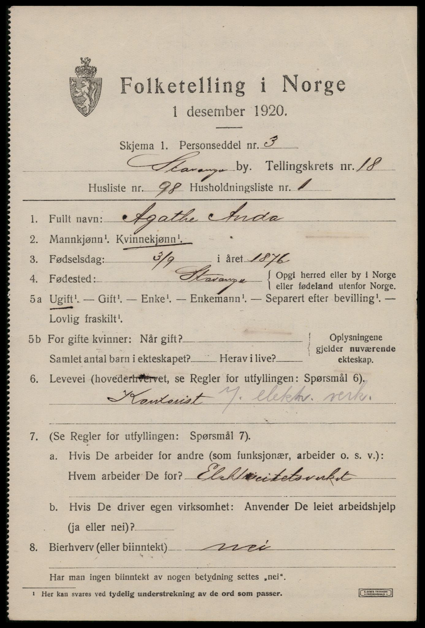 SAST, Folketelling 1920 for 1103 Stavanger kjøpstad, 1920, s. 67968