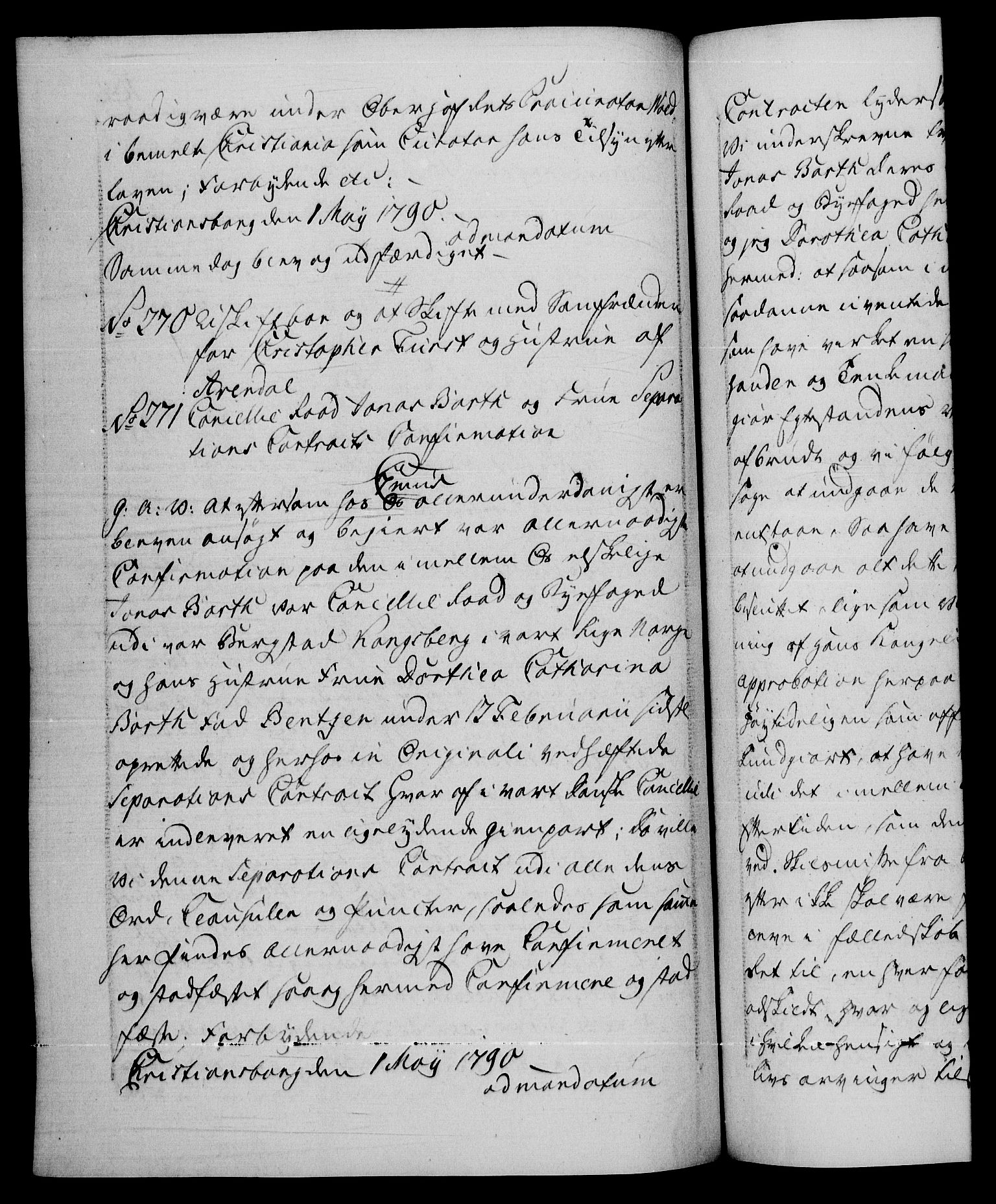 Danske Kanselli 1572-1799, RA/EA-3023/F/Fc/Fca/Fcaa/L0053: Norske registre, 1790-1791, s. 164b