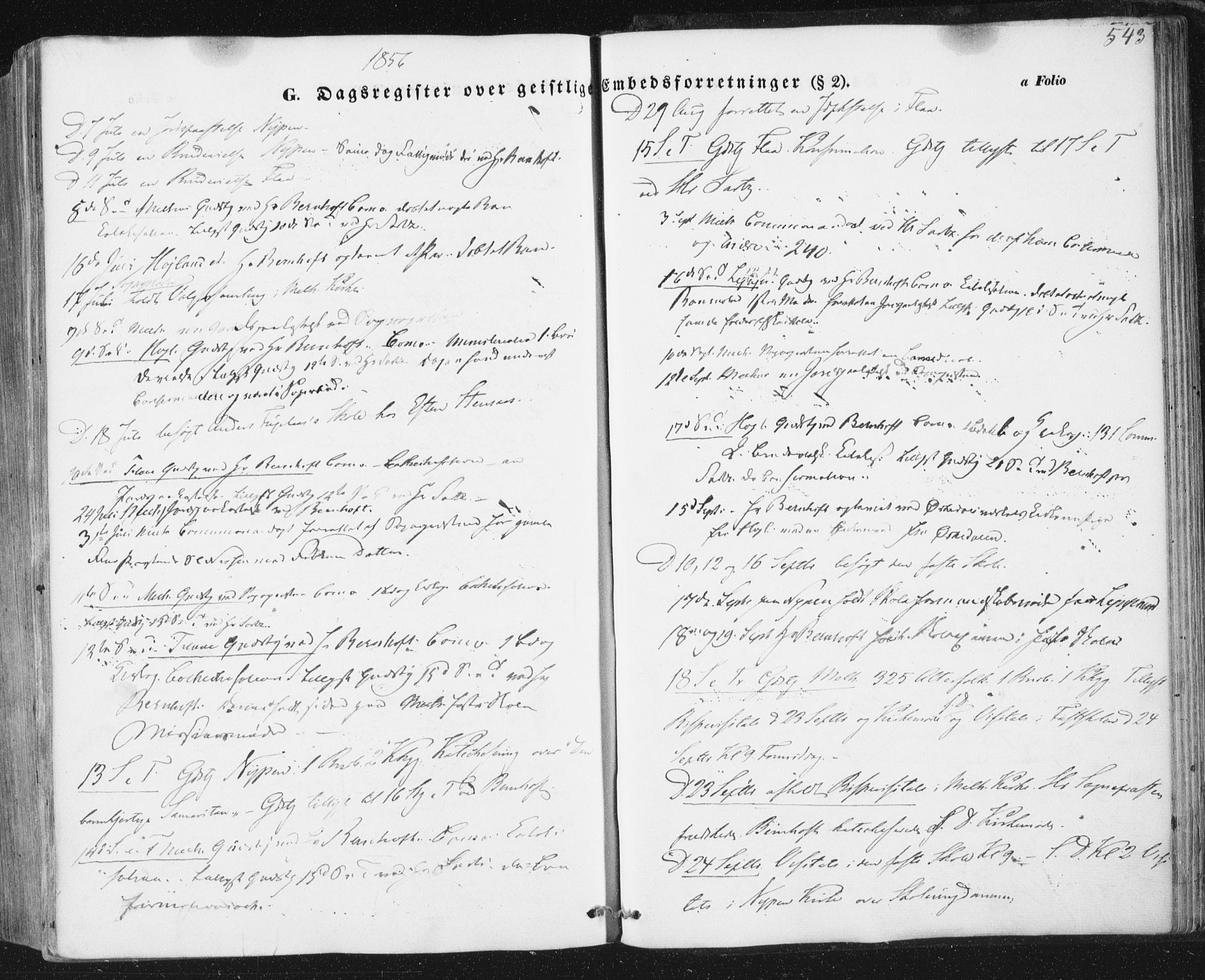 Ministerialprotokoller, klokkerbøker og fødselsregistre - Sør-Trøndelag, AV/SAT-A-1456/691/L1076: Ministerialbok nr. 691A08, 1852-1861, s. 543