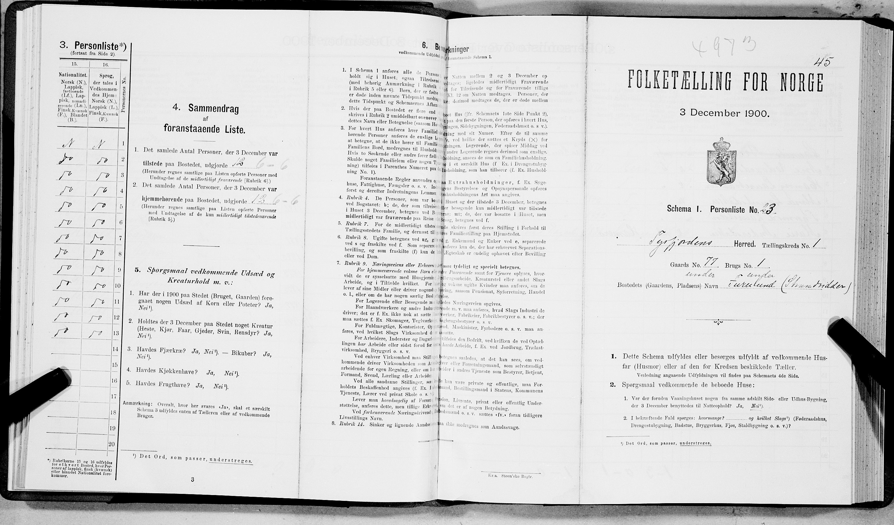SAT, Folketelling 1900 for 1850 Tysfjord herred, 1900, s. 58