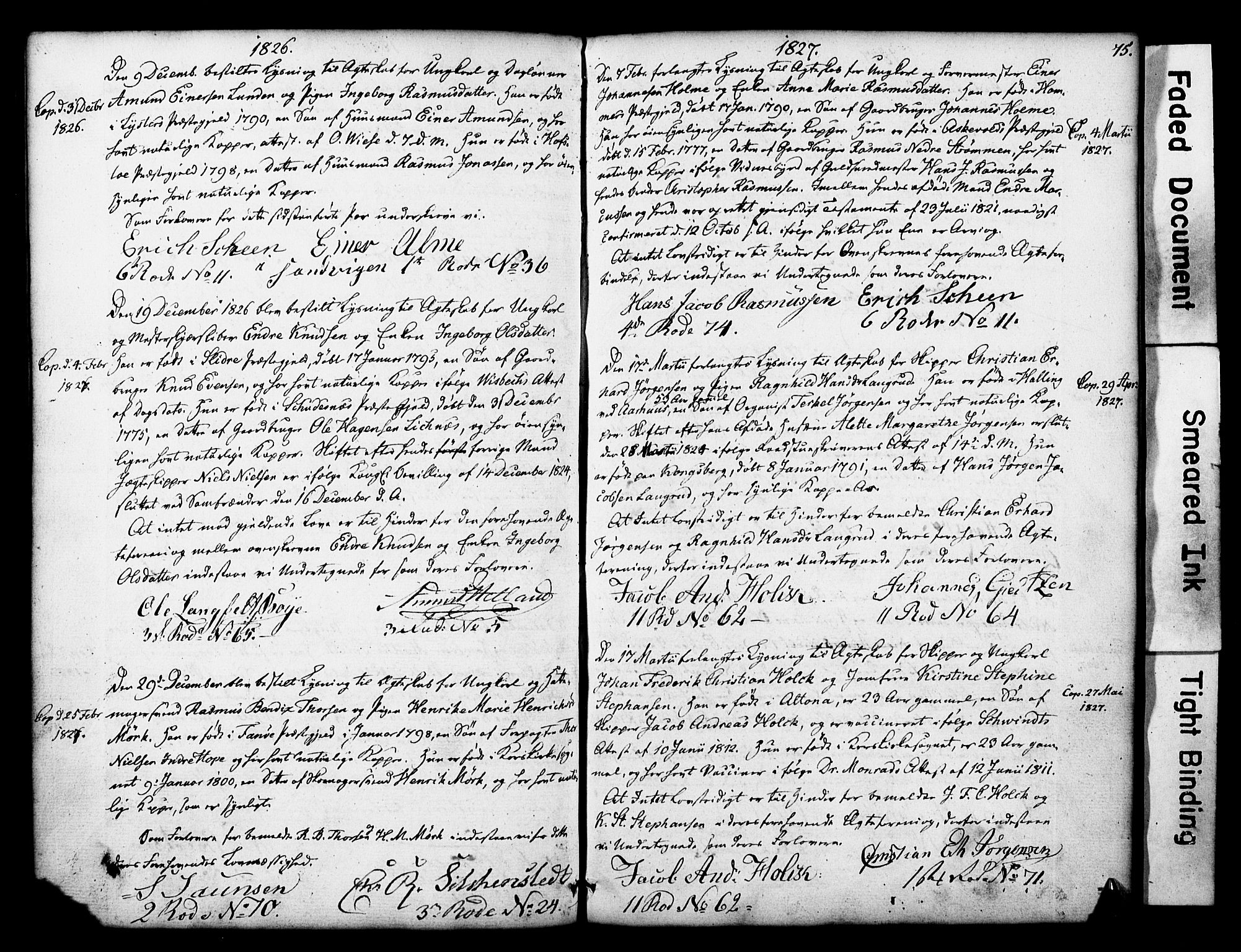Nykirken Sokneprestembete, SAB/A-77101: Forlovererklæringer nr. II.5.1, 1814-1846, s. 75