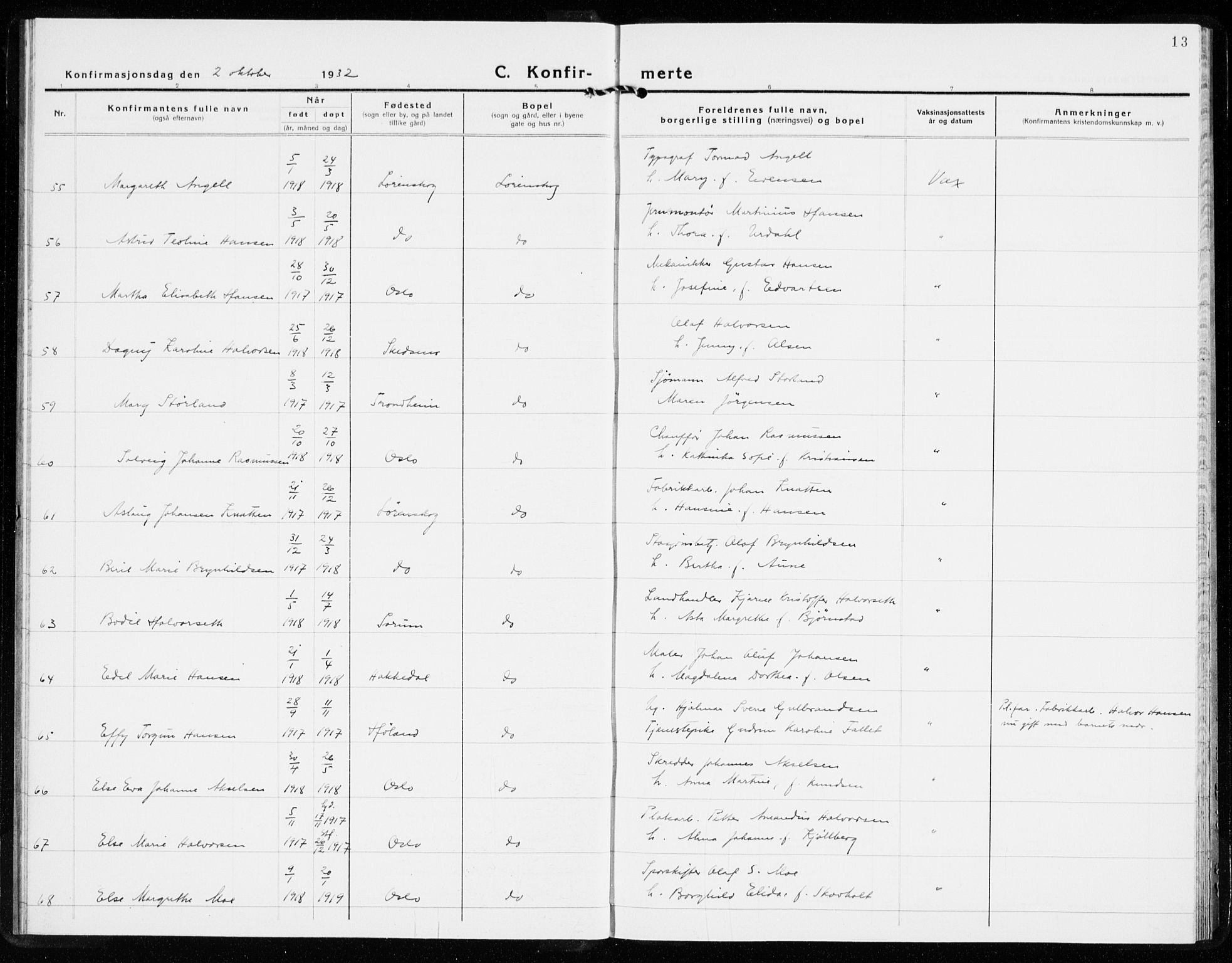 Skedsmo prestekontor Kirkebøker, AV/SAO-A-10033a/F/Fb/L0004: Ministerialbok nr. II 4, 1931-1943, s. 13