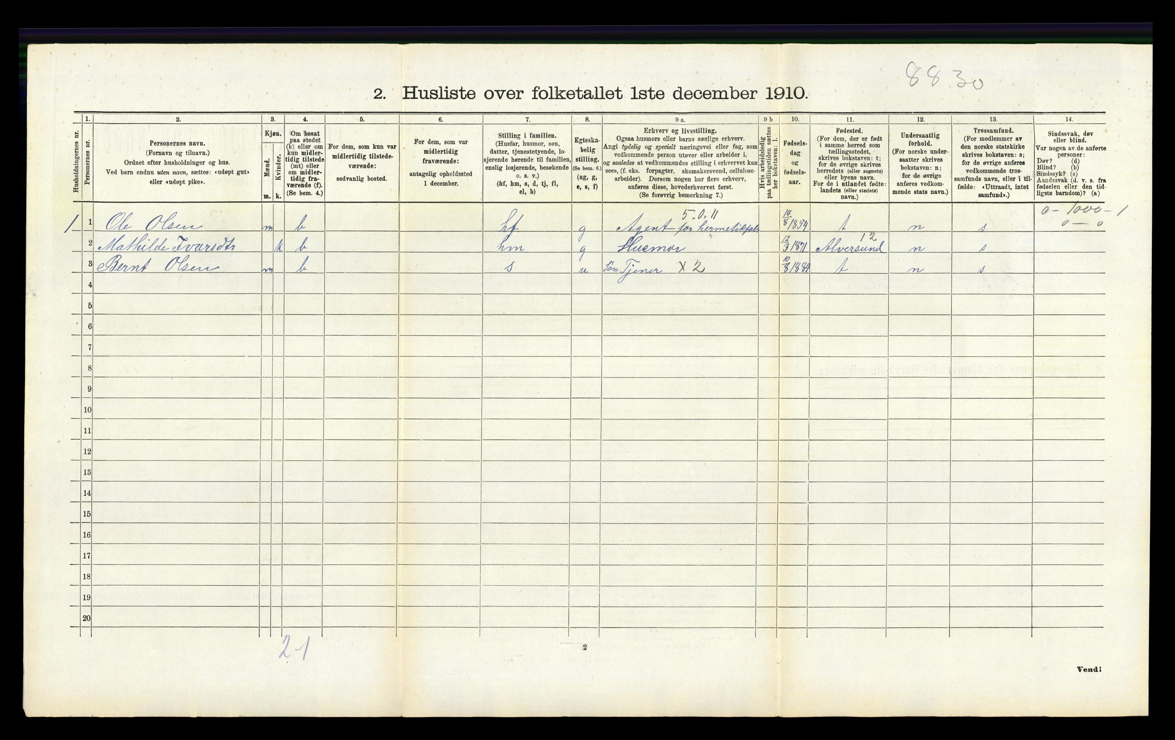 RA, Folketelling 1910 for 1254 Hamre herred, 1910, s. 203