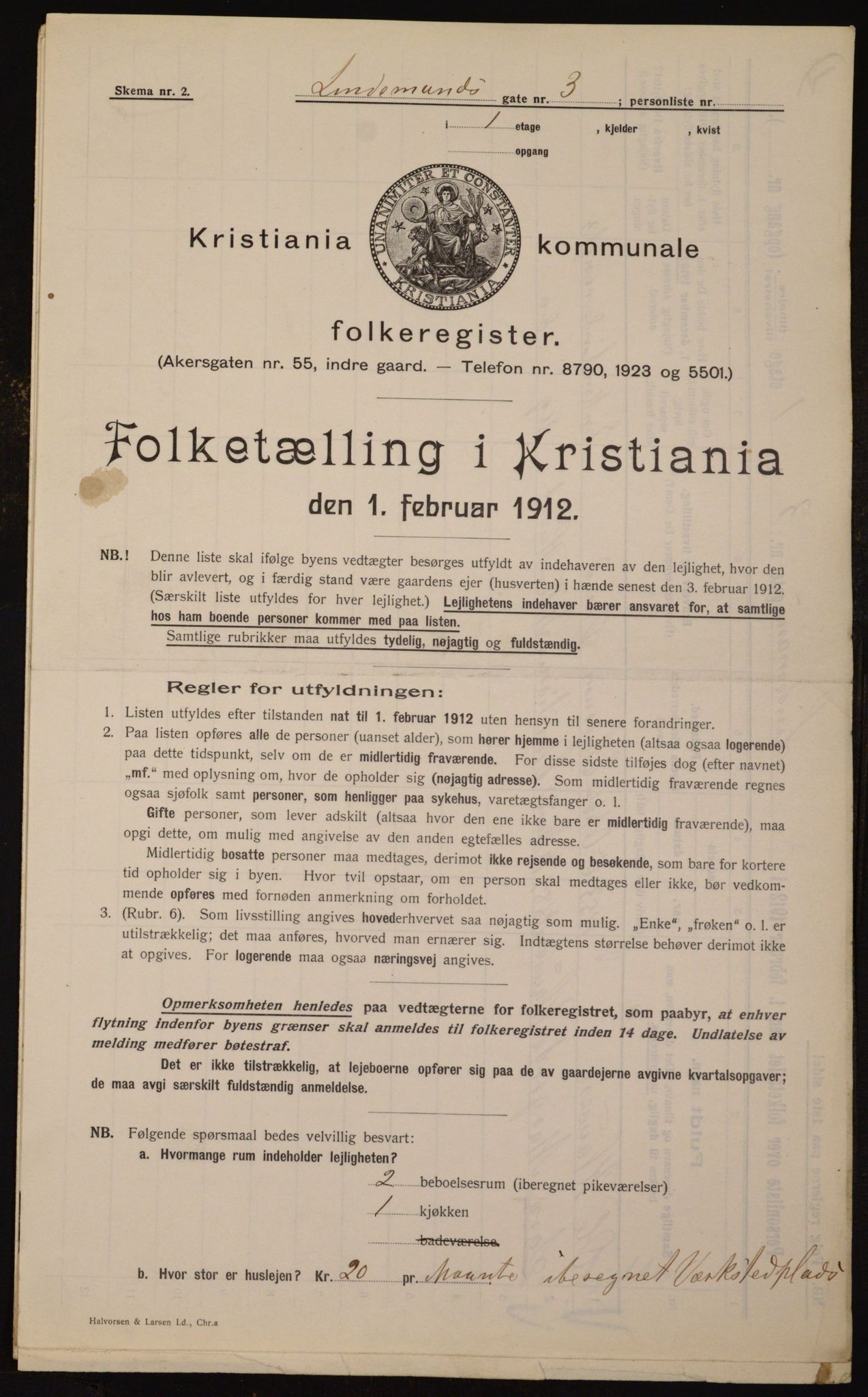 OBA, Kommunal folketelling 1.2.1912 for Kristiania, 1912, s. 57974