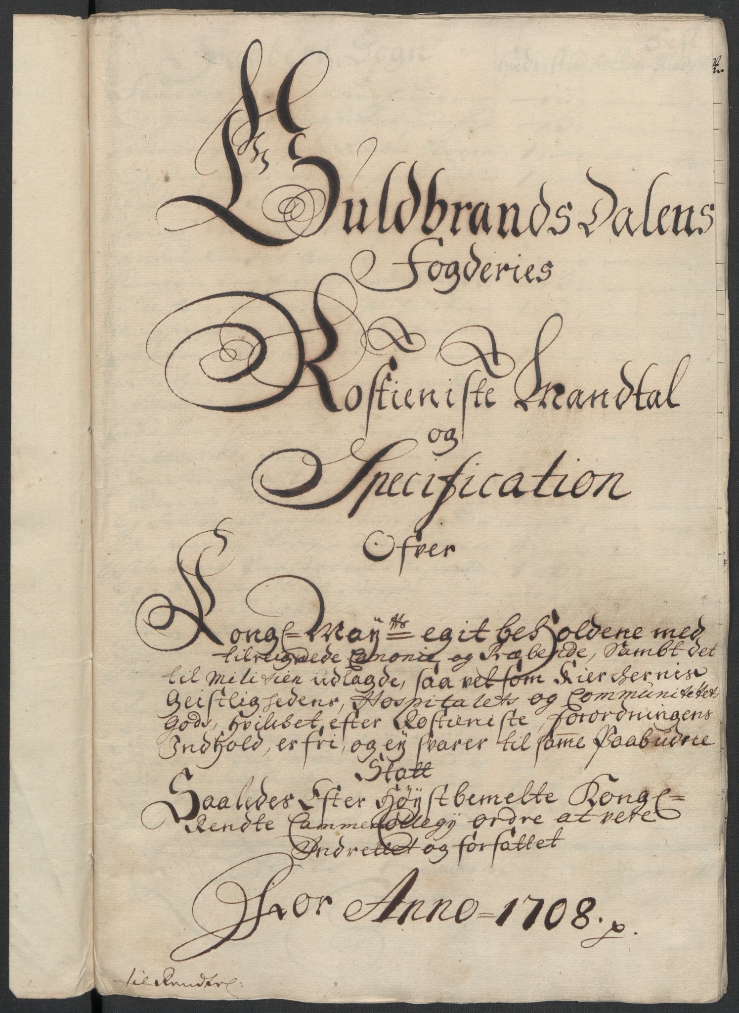 Rentekammeret inntil 1814, Reviderte regnskaper, Fogderegnskap, RA/EA-4092/R17/L1179: Fogderegnskap Gudbrandsdal, 1708-1710, s. 90