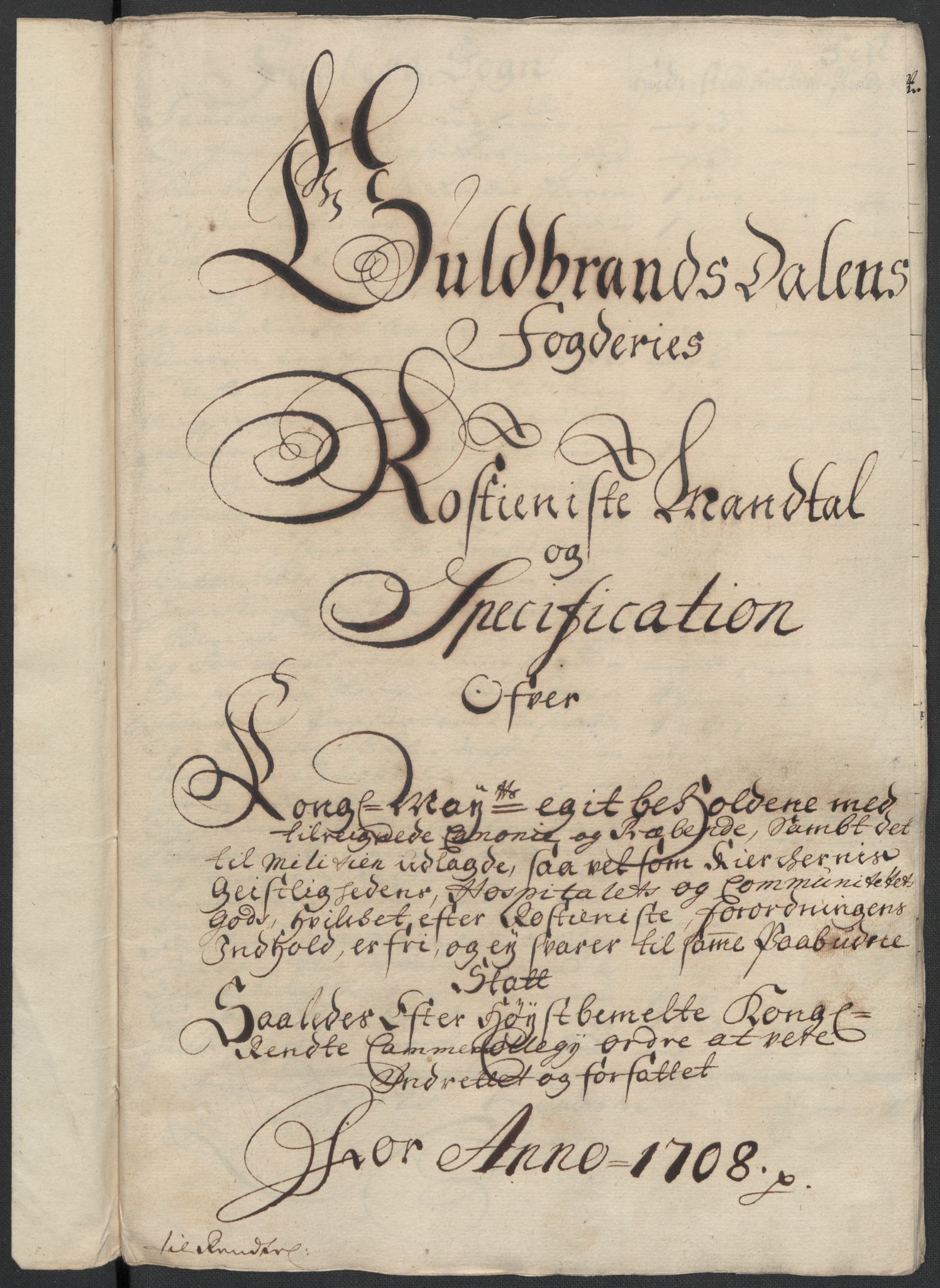 Rentekammeret inntil 1814, Reviderte regnskaper, Fogderegnskap, AV/RA-EA-4092/R17/L1179: Fogderegnskap Gudbrandsdal, 1708-1710, s. 90