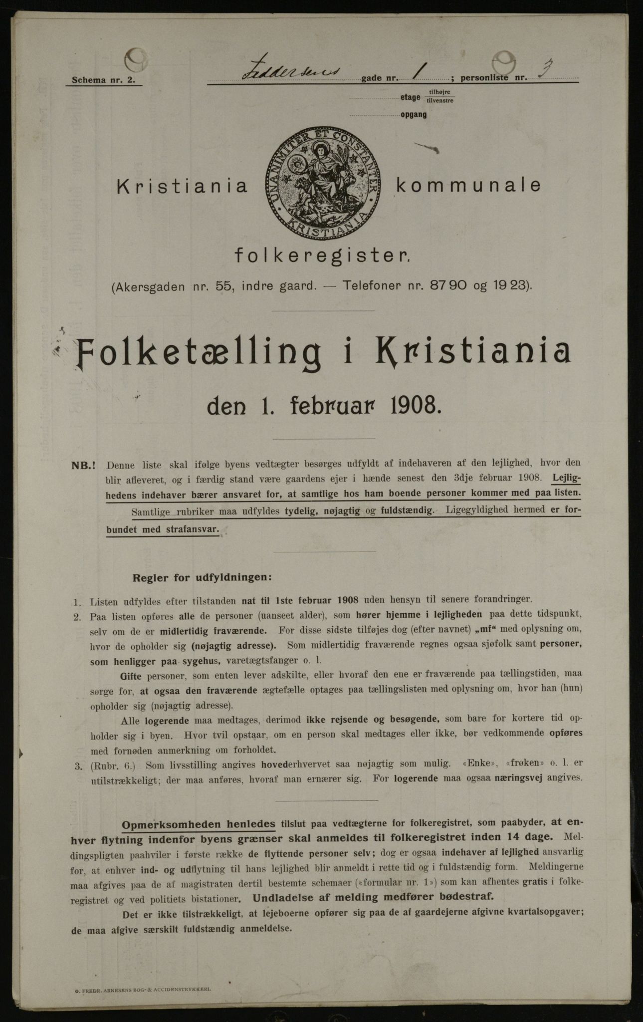 OBA, Kommunal folketelling 1.2.1908 for Kristiania kjøpstad, 1908, s. 21808