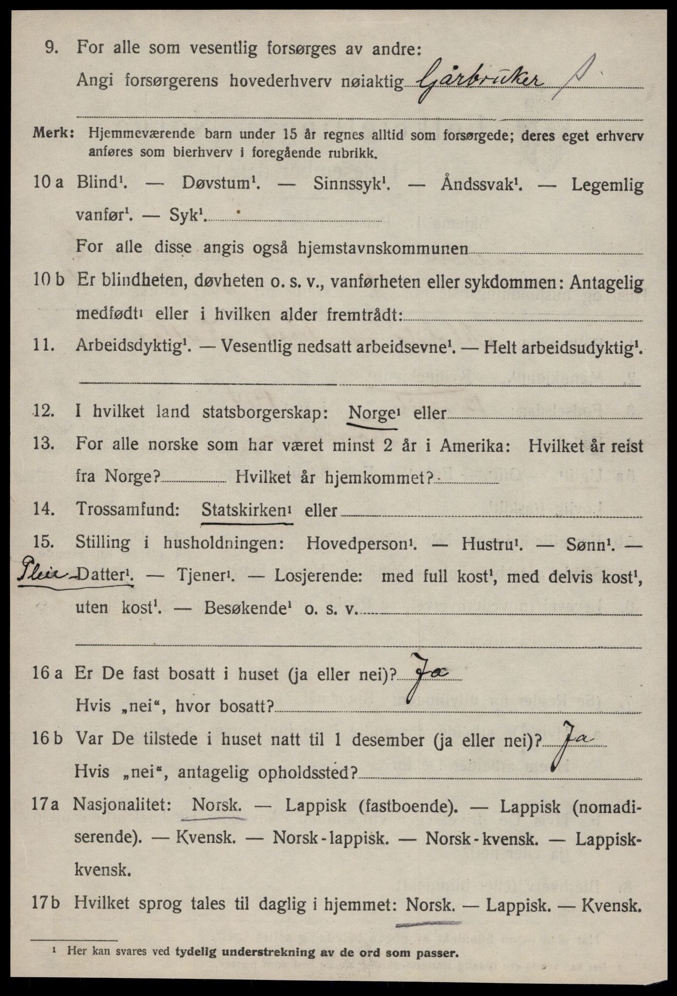 SAT, Folketelling 1920 for 1664 Selbu herred, 1920, s. 3491