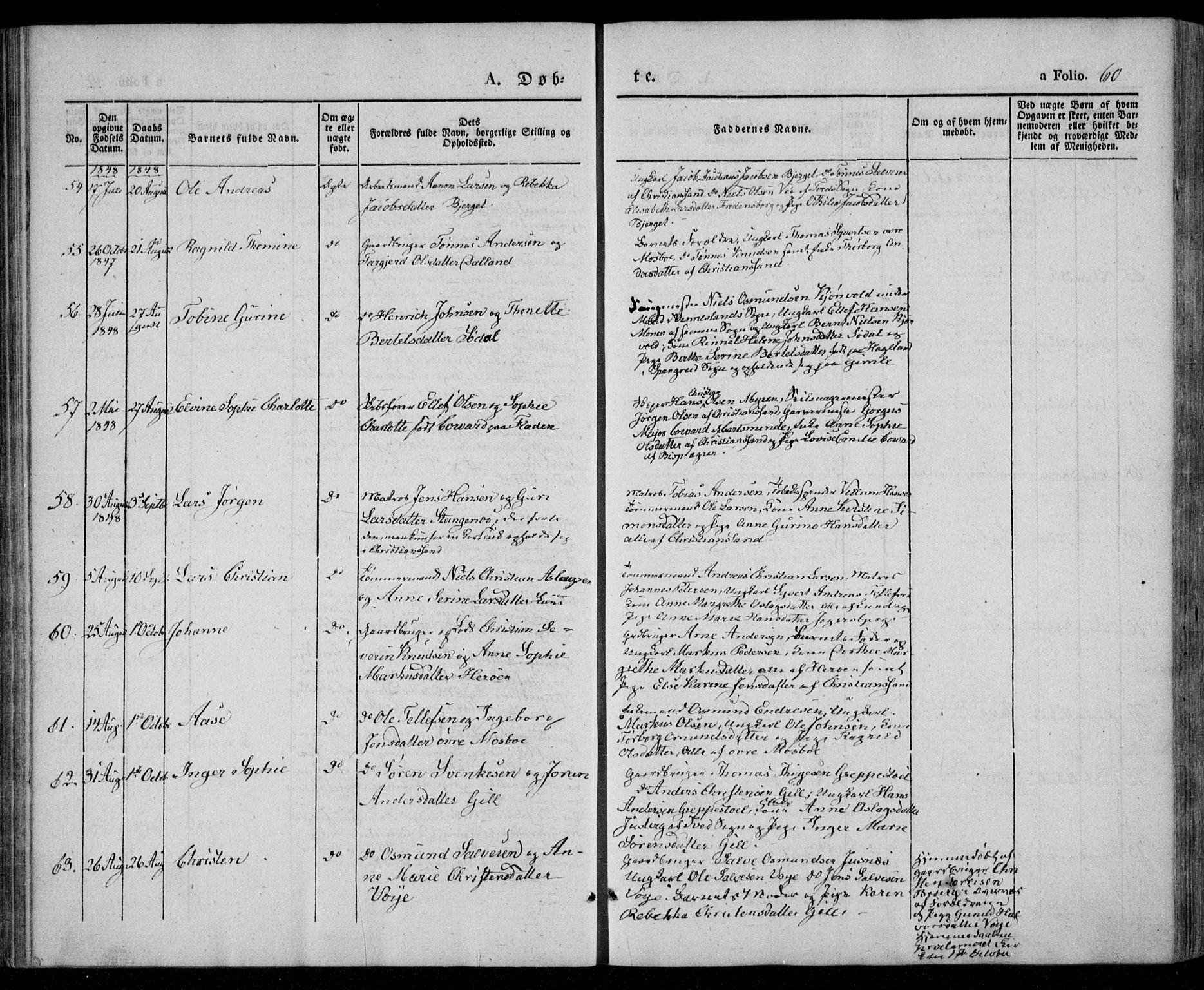 Oddernes sokneprestkontor, AV/SAK-1111-0033/F/Fa/Faa/L0006: Ministerialbok nr. A 6, 1838-1851, s. 60