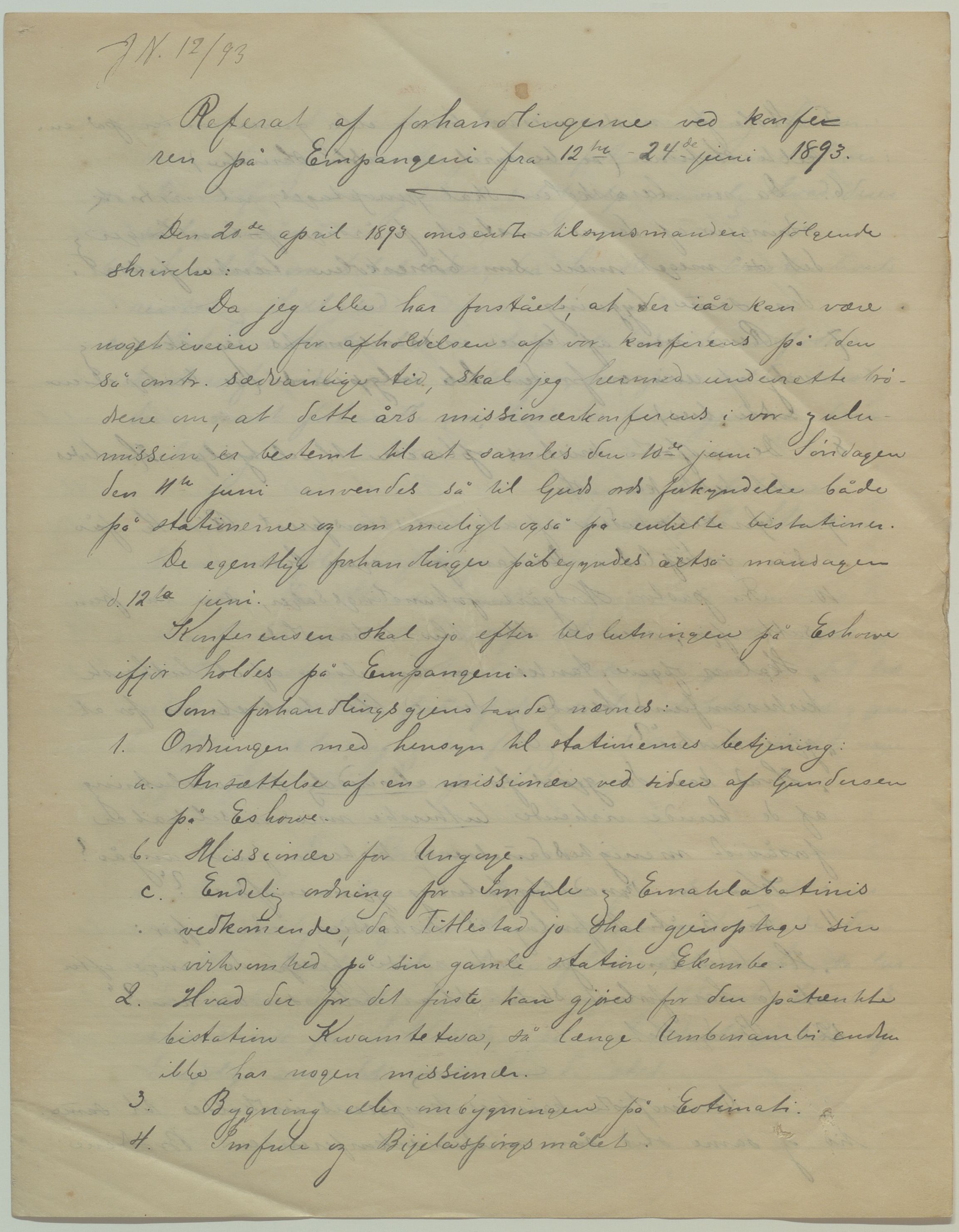 Det Norske Misjonsselskap - hovedadministrasjonen, VID/MA-A-1045/D/Da/Daa/L0039/0011: Konferansereferat og årsberetninger / Konferansereferat fra Sør-Afrika., 1893