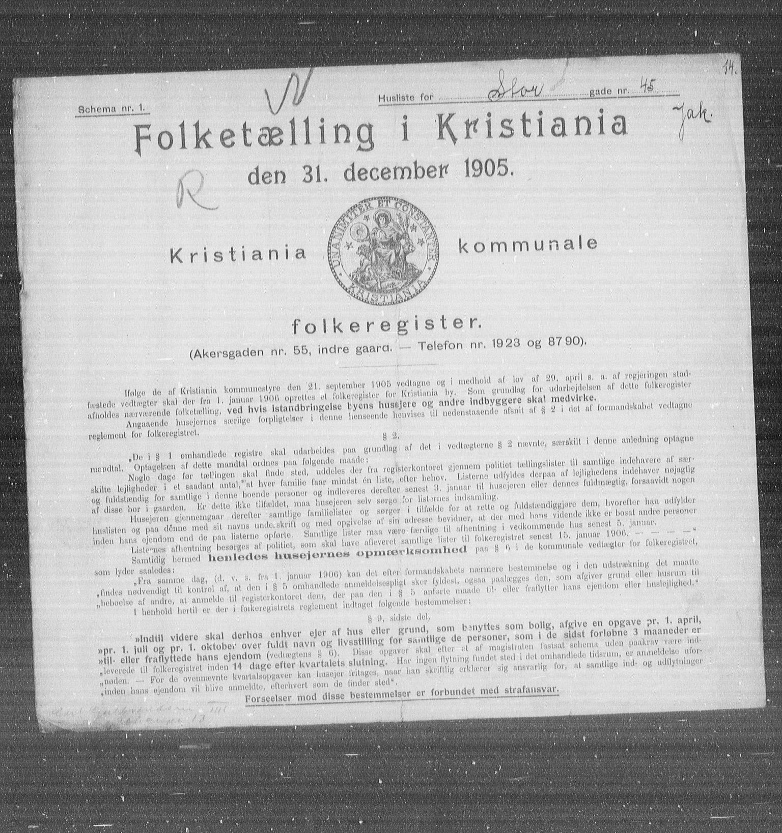 OBA, Kommunal folketelling 31.12.1905 for Kristiania kjøpstad, 1905, s. 53801