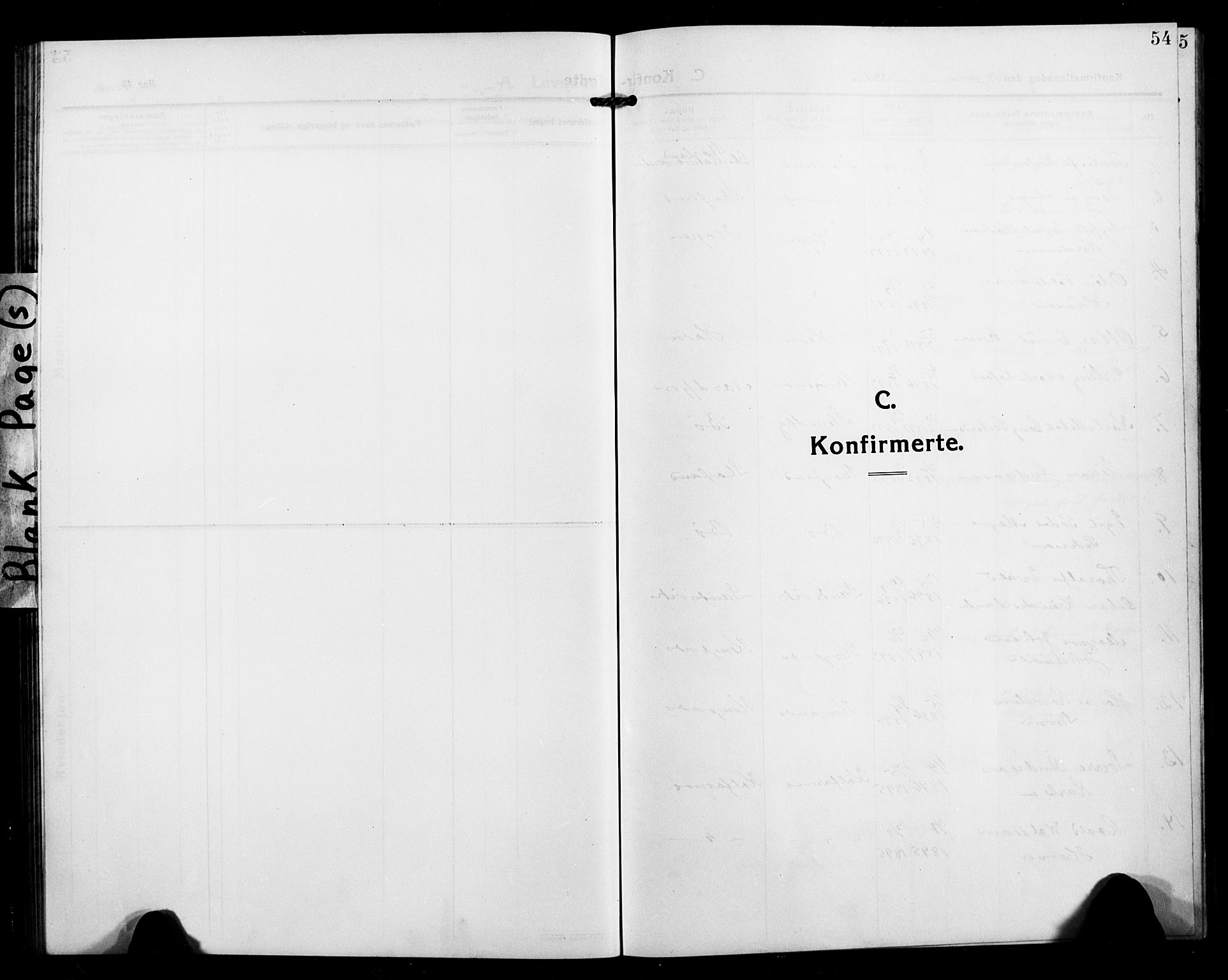 Berg sokneprestkontor, SATØ/S-1318/G/Ga/Gab/L0006klokker: Klokkerbok nr. 6, 1912-1921, s. 54