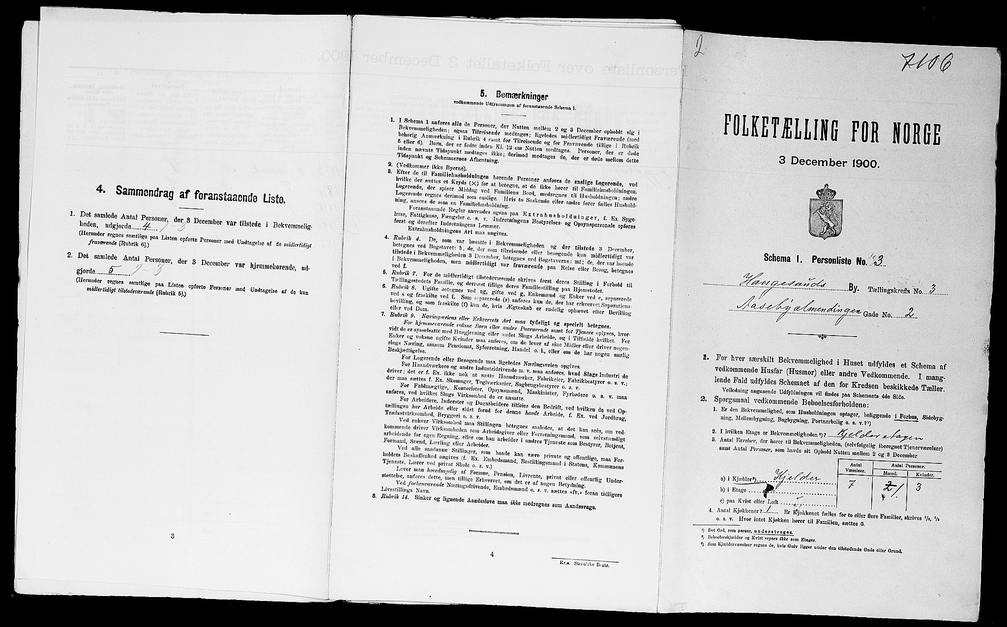 SAST, Folketelling 1900 for 1106 Haugesund kjøpstad, 1900, s. 3520