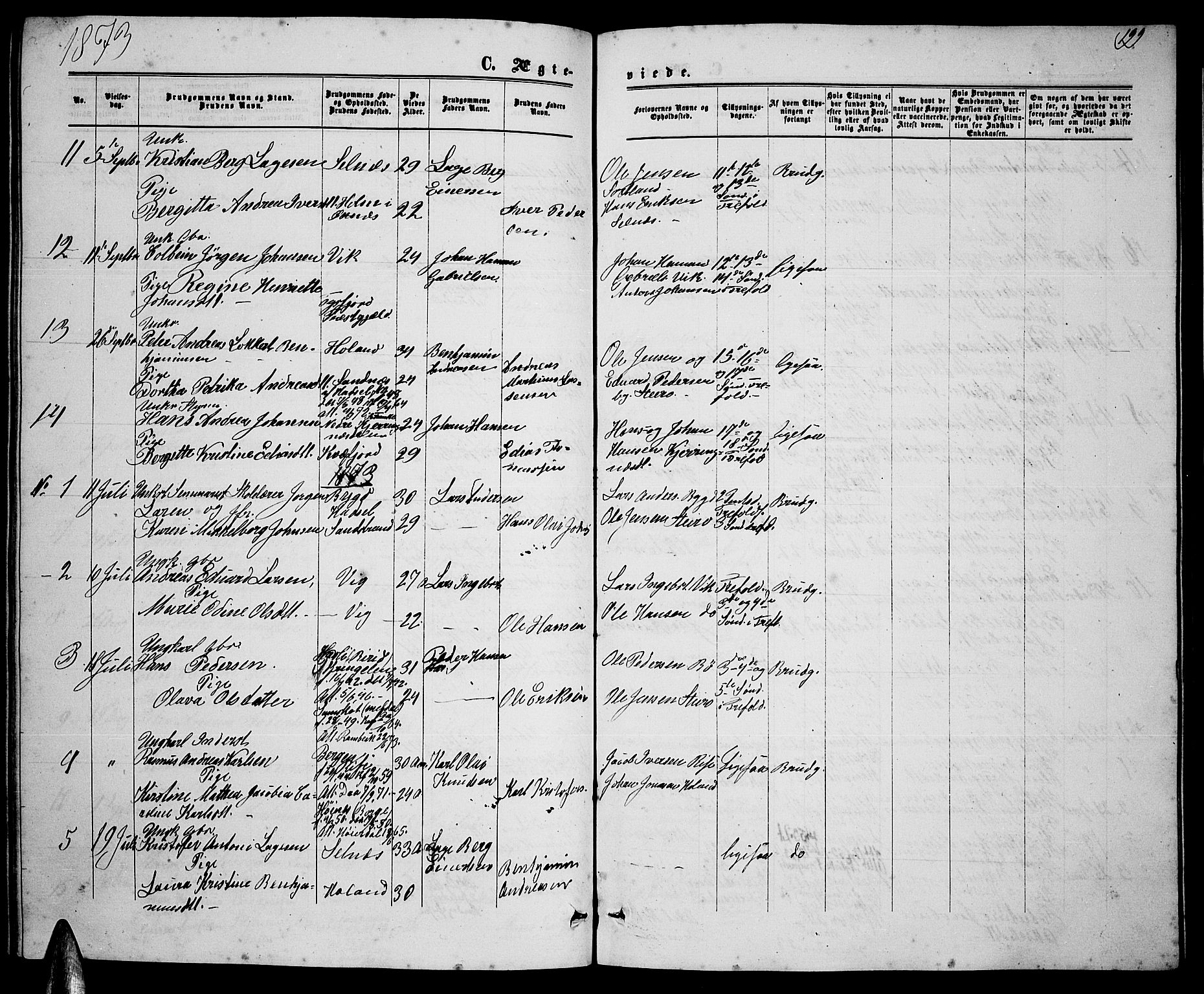 Ministerialprotokoller, klokkerbøker og fødselsregistre - Nordland, AV/SAT-A-1459/895/L1381: Klokkerbok nr. 895C03, 1864-1885, s. 199