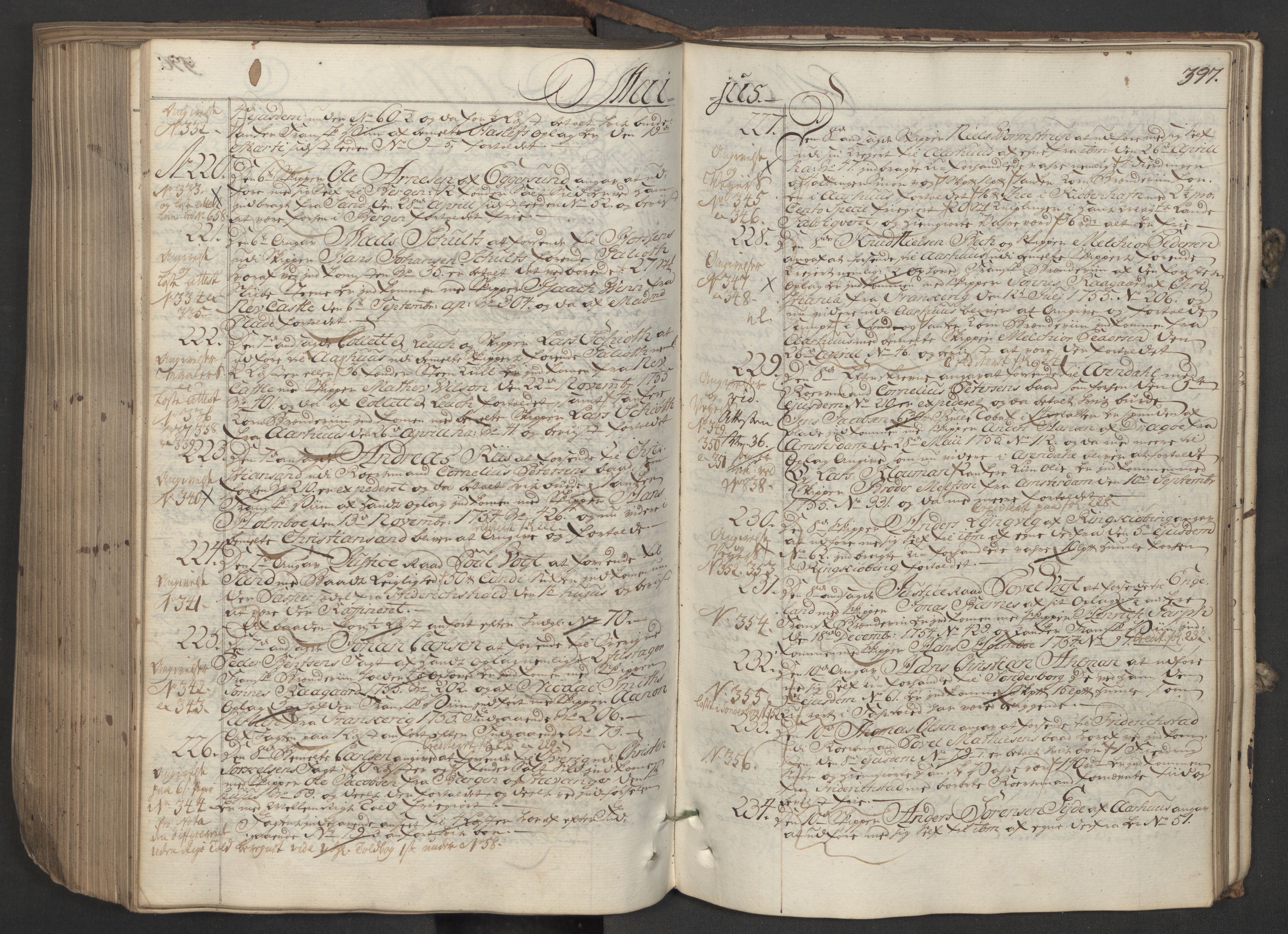 Generaltollkammeret, tollregnskaper, AV/RA-EA-5490/R06/L0037/0001: Tollregnskaper Kristiania / Inngående hovedtollbok, 1756, s. 296b-297a