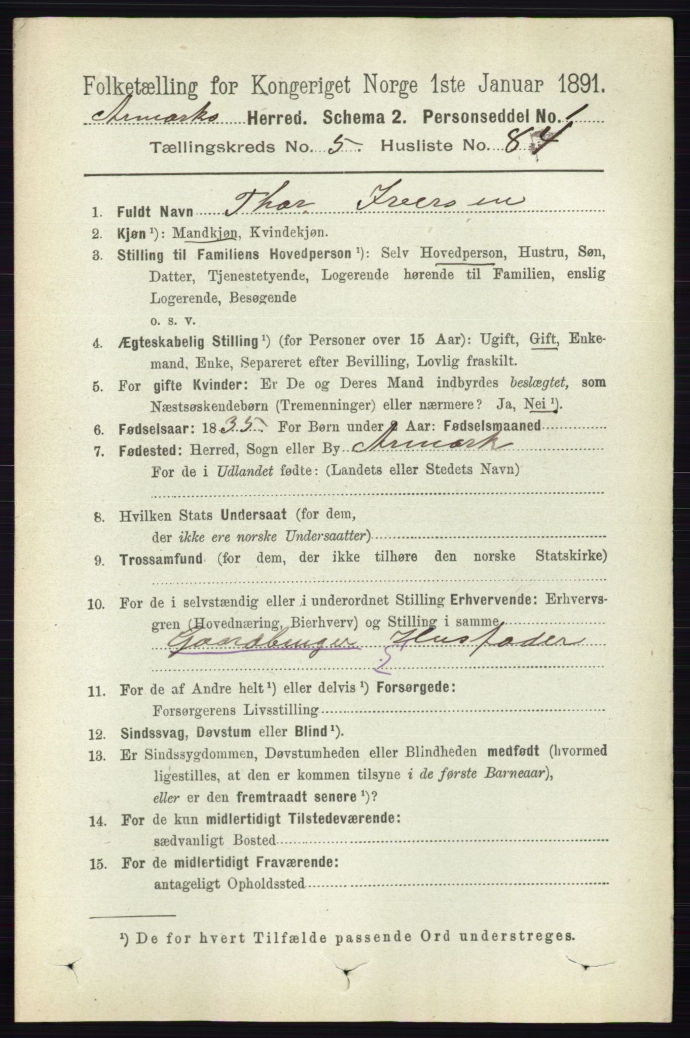 RA, Folketelling 1891 for 0118 Aremark herred, 1891, s. 2937
