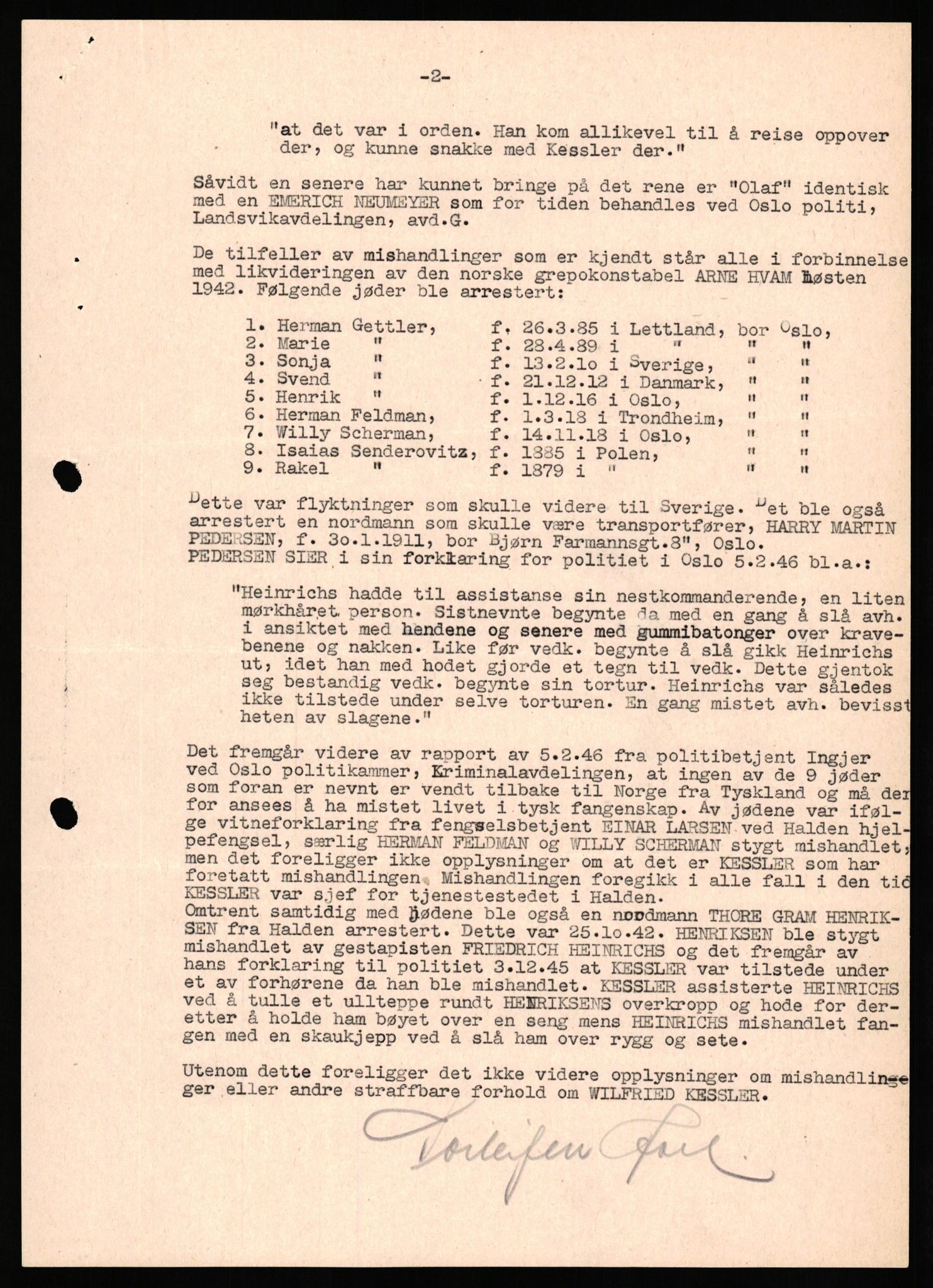 Forsvaret, Forsvarets overkommando II, AV/RA-RAFA-3915/D/Db/L0039: CI Questionaires. Tyske okkupasjonsstyrker i Norge. Østerrikere., 1945-1946, s. 172