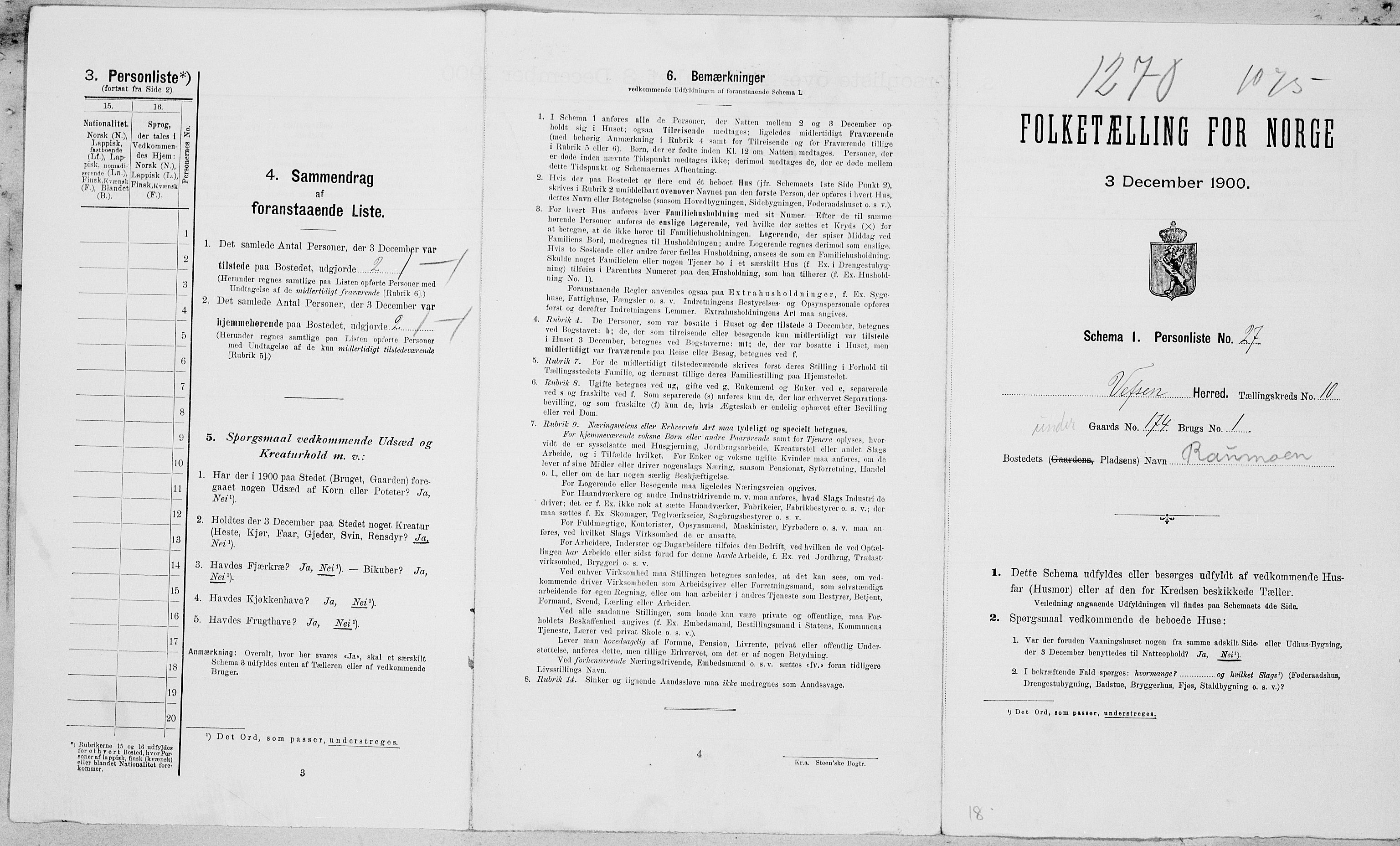 SAT, Folketelling 1900 for 1824 Vefsn herred, 1900, s. 931