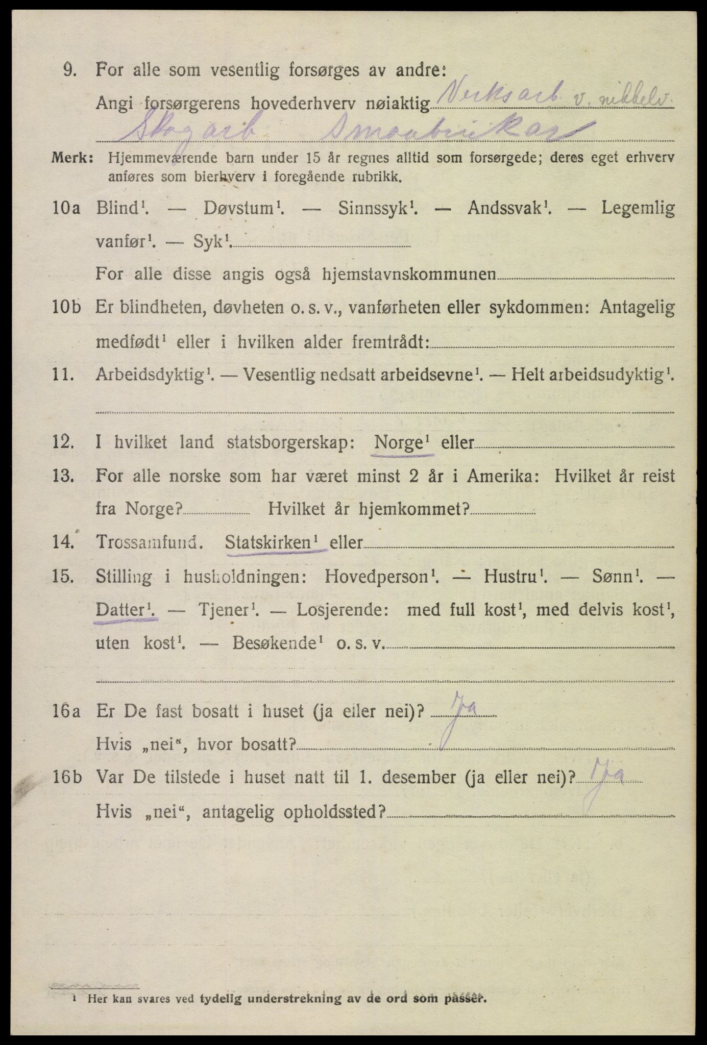 SAK, Folketelling 1920 for 0936 Hornnes herred, 1920, s. 968