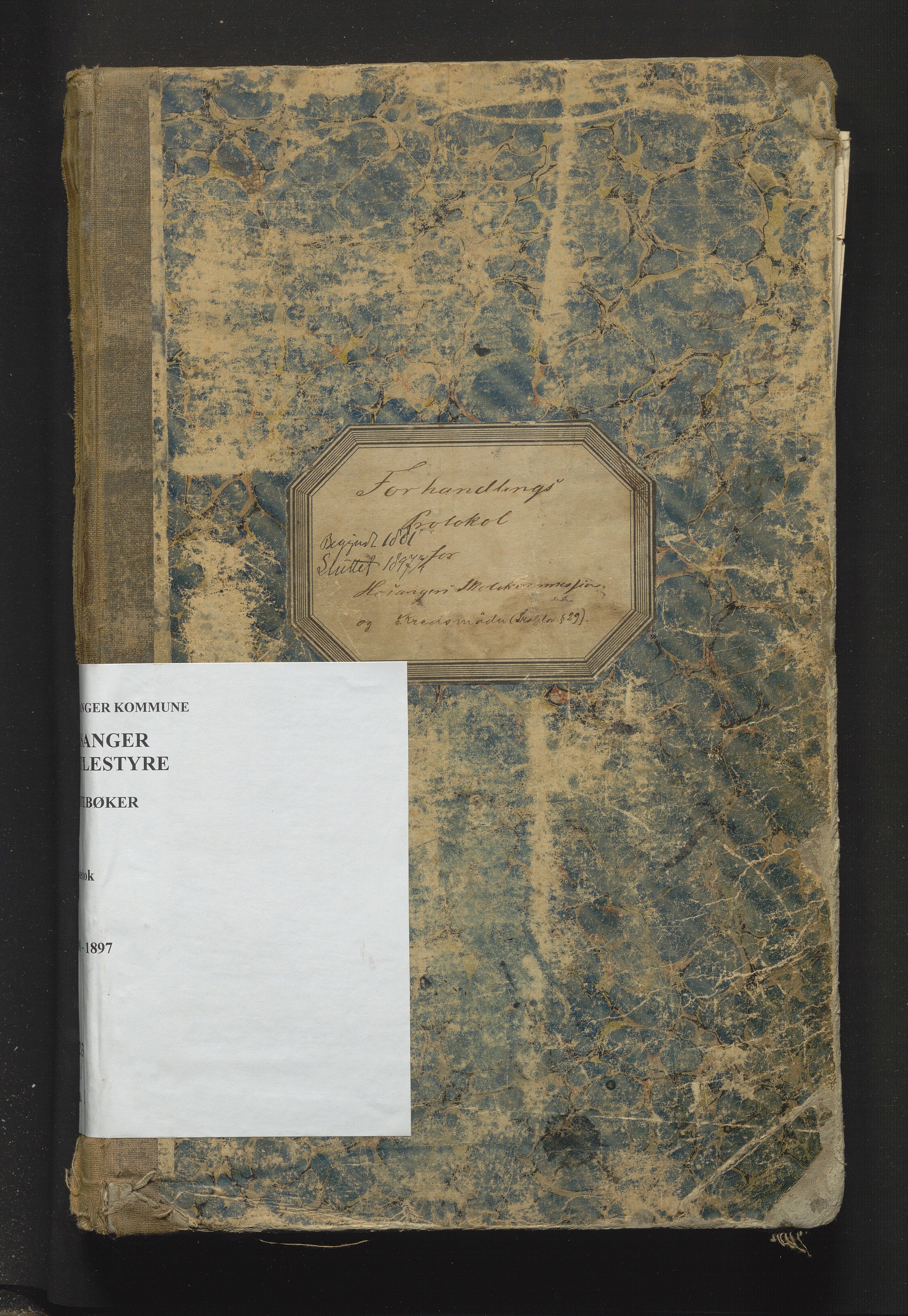 Hosanger kommune. Skulestyret, IKAH/1253a-211/A/Aa/L0001B: Møtebok for Hosanger skulekommisjon/styre, 1881-1897