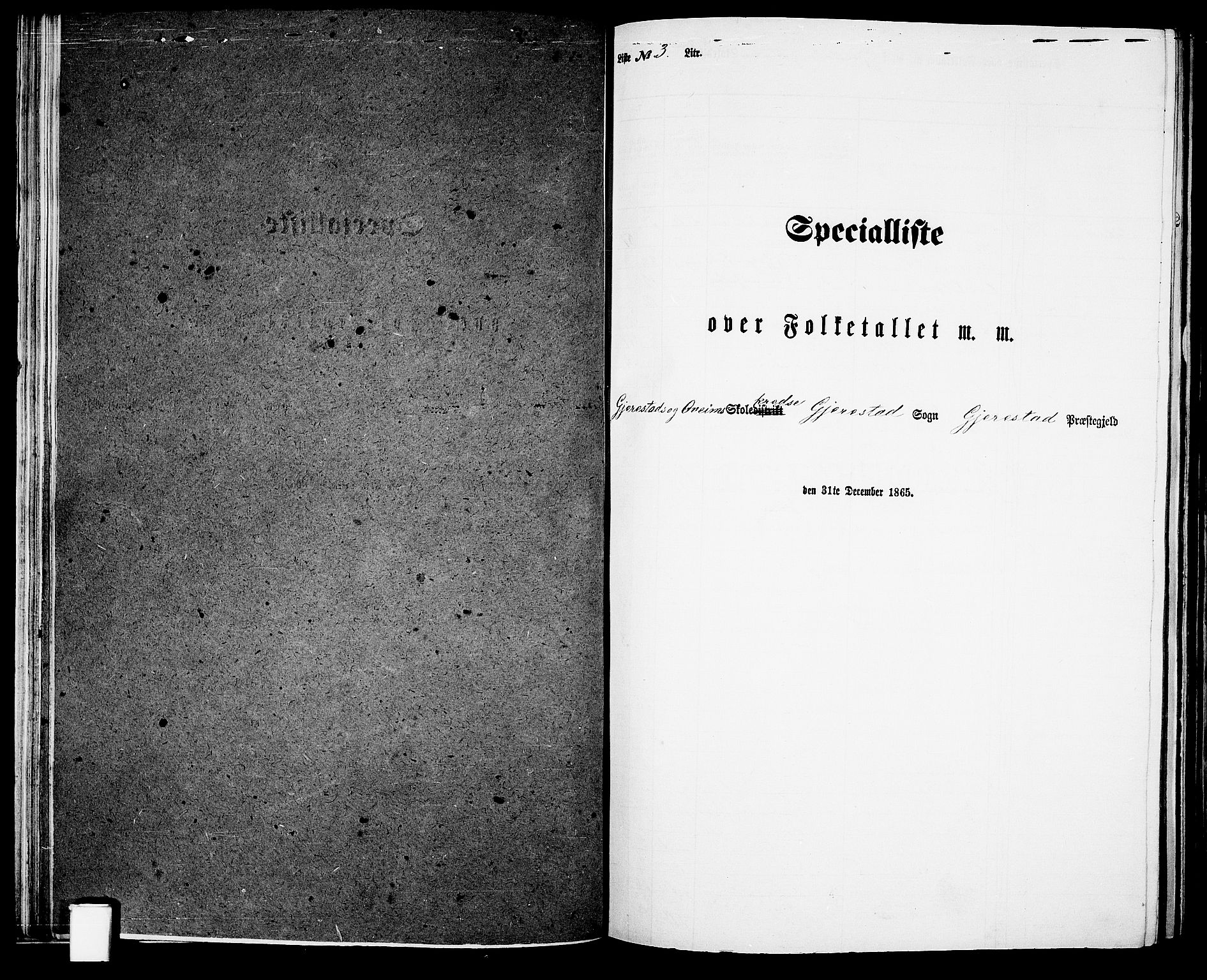 RA, Folketelling 1865 for 0911P Gjerstad prestegjeld, 1865, s. 49