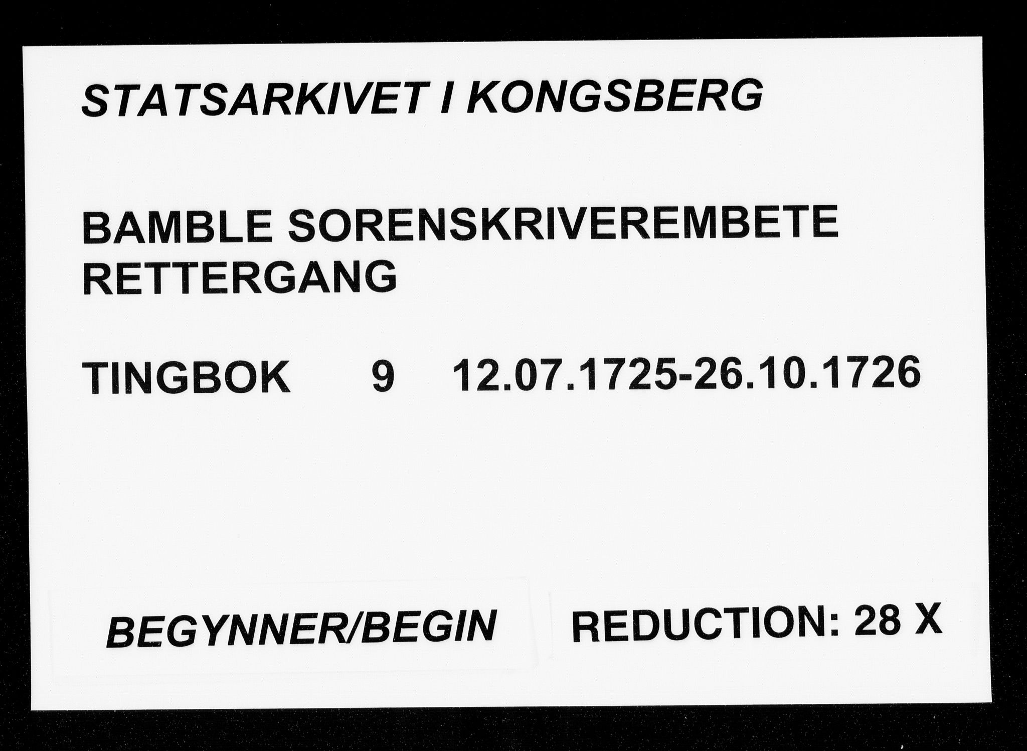 Bamble sorenskriveri, SAKO/A-214/F/Fa/Faa/L0009: Tingbok, 1725-1726