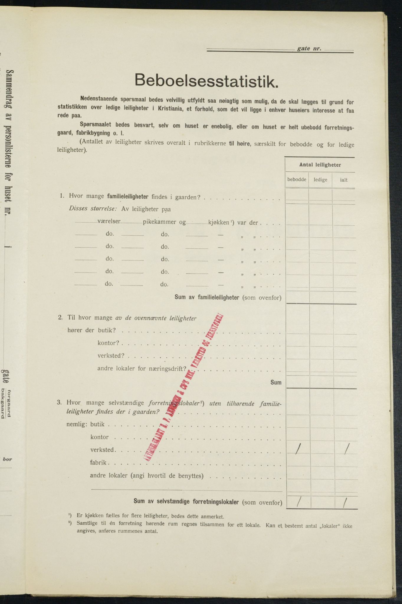 OBA, Kommunal folketelling 1.2.1913 for Kristiania, 1913, s. 106005