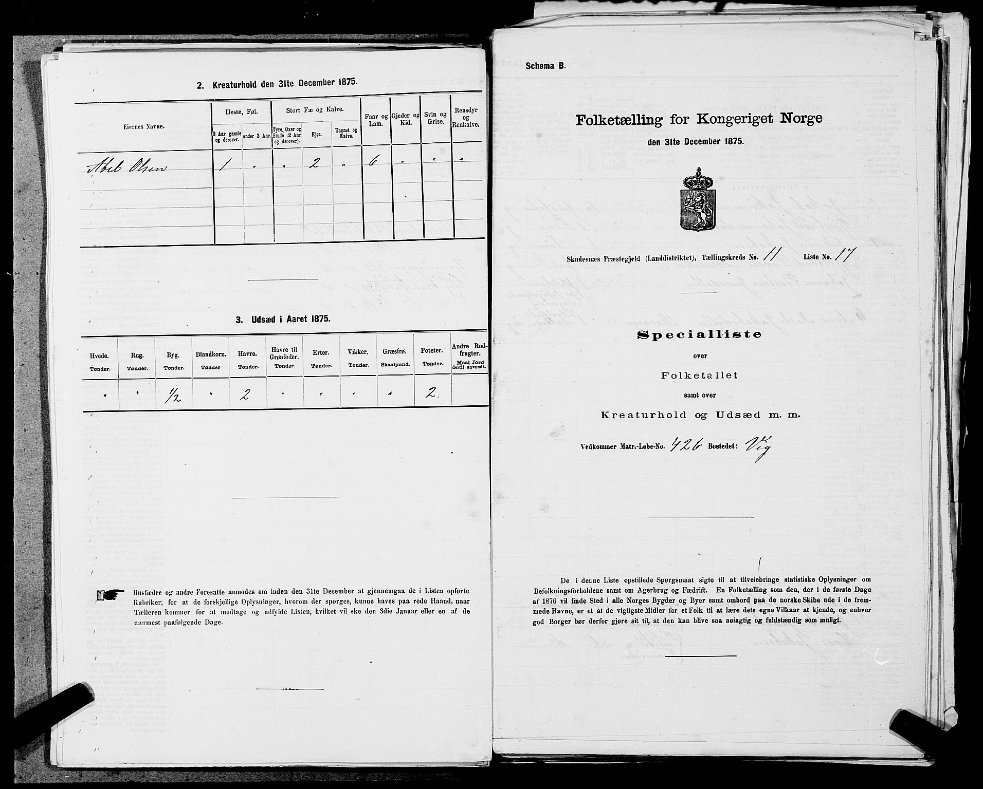 SAST, Folketelling 1875 for 1150L Skudenes prestegjeld, Falnes sokn, Åkra sokn og Ferkingstad sokn, 1875, s. 1498