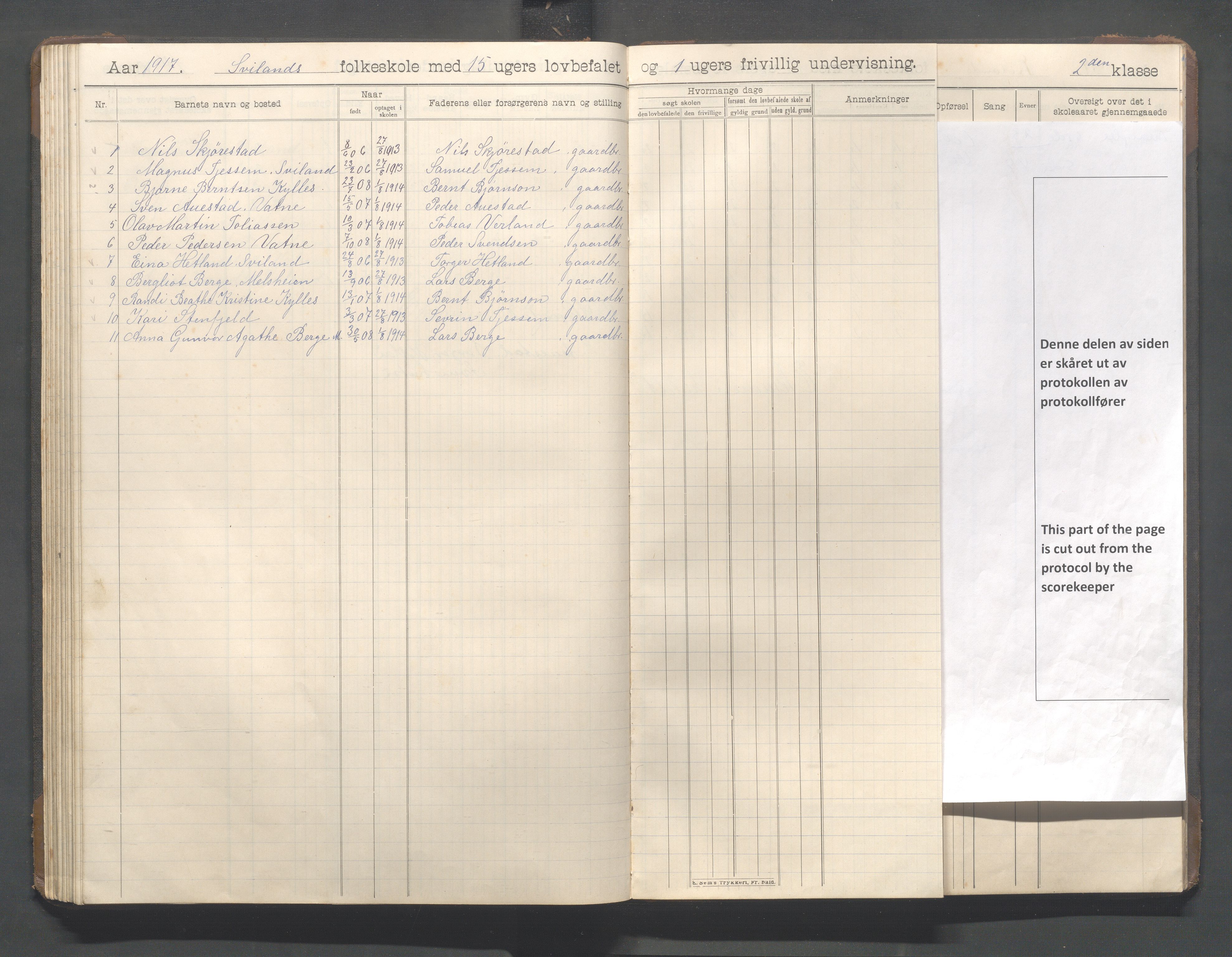 Høyland kommune - Sviland skole m.fl., IKAR/K-100091/E/L0001: Skoleprotokoll, 1906-1922, s. 71