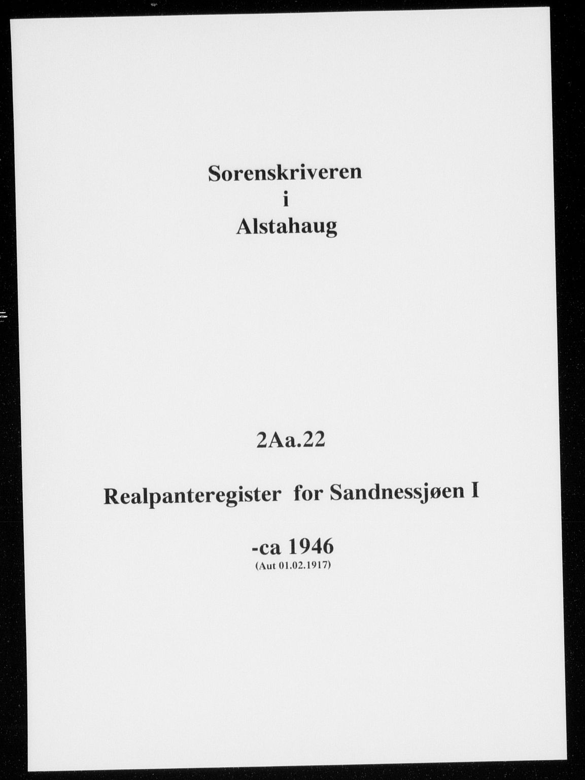 Søndre Helgeland sorenskriveri, SAT/A-4575/1/2/2A/2Aa/L0022: Panteregister nr. 22