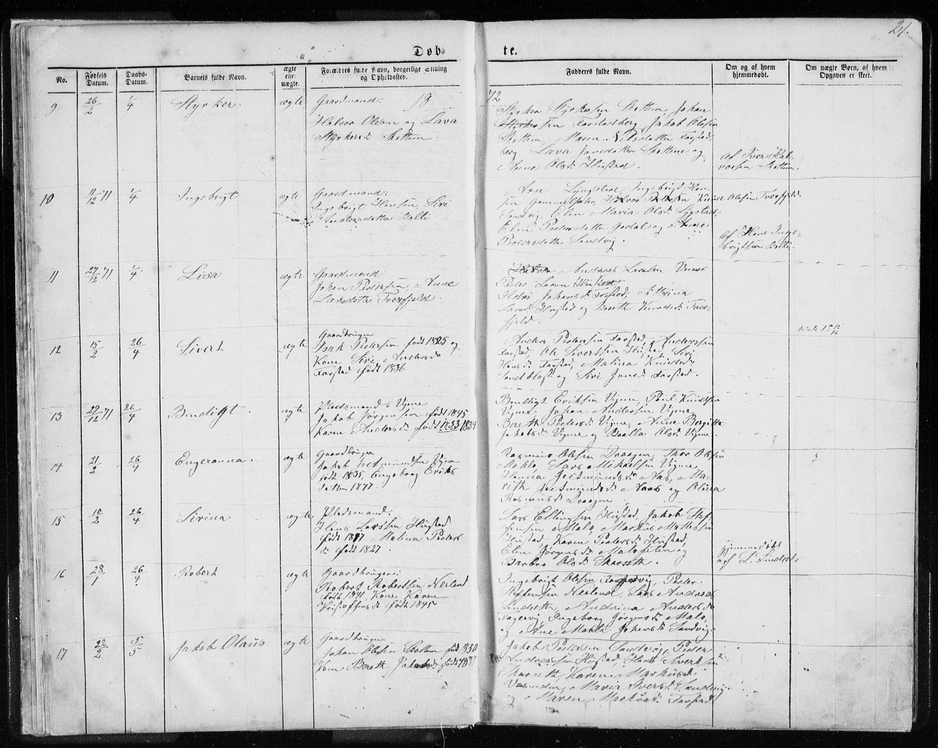 Ministerialprotokoller, klokkerbøker og fødselsregistre - Møre og Romsdal, AV/SAT-A-1454/567/L0782: Klokkerbok nr. 567C02, 1867-1886, s. 21