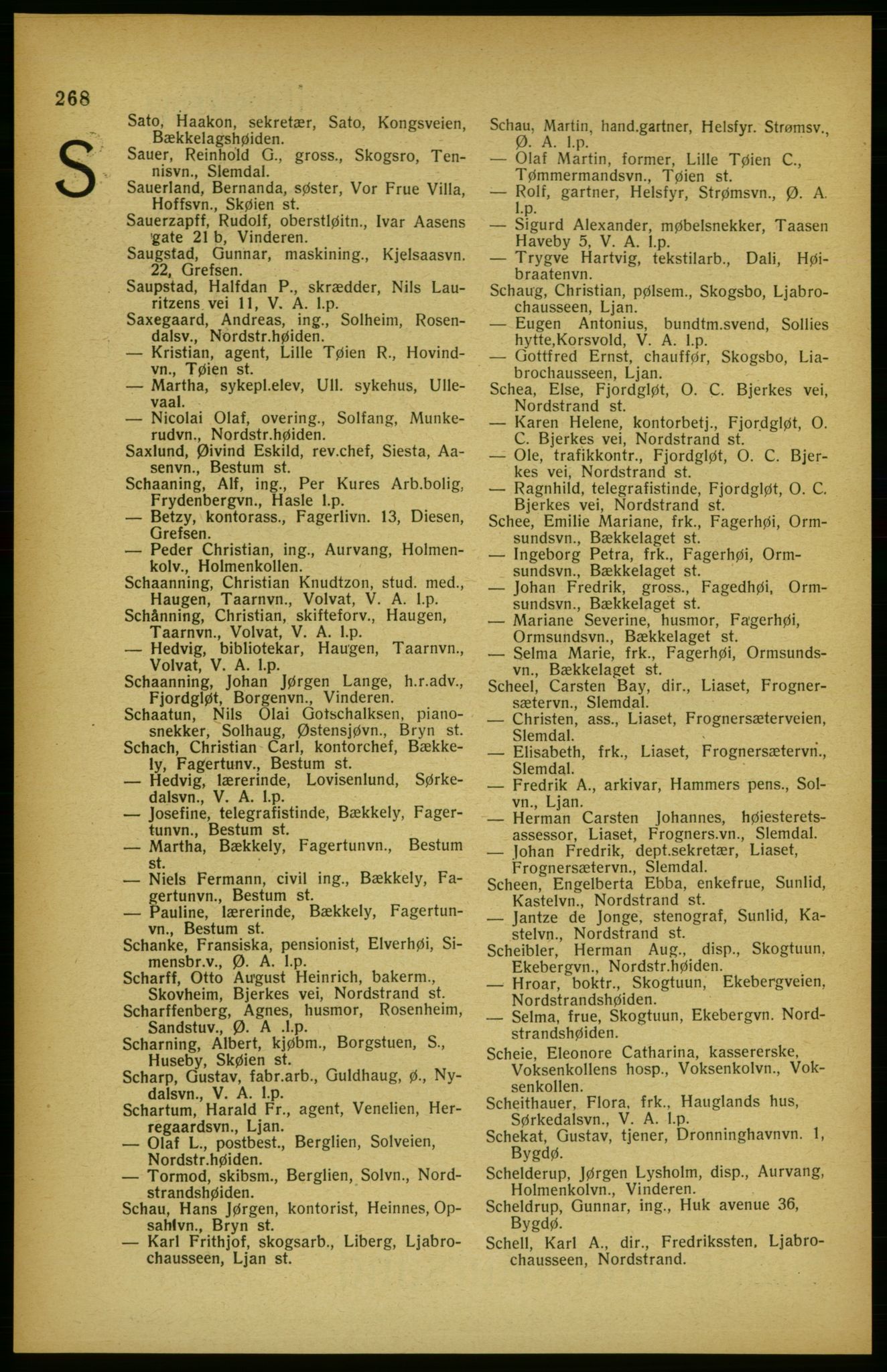 Aker adressebok/adressekalender, PUBL/001/A/002: Akers adressekalender, 1922, s. 268