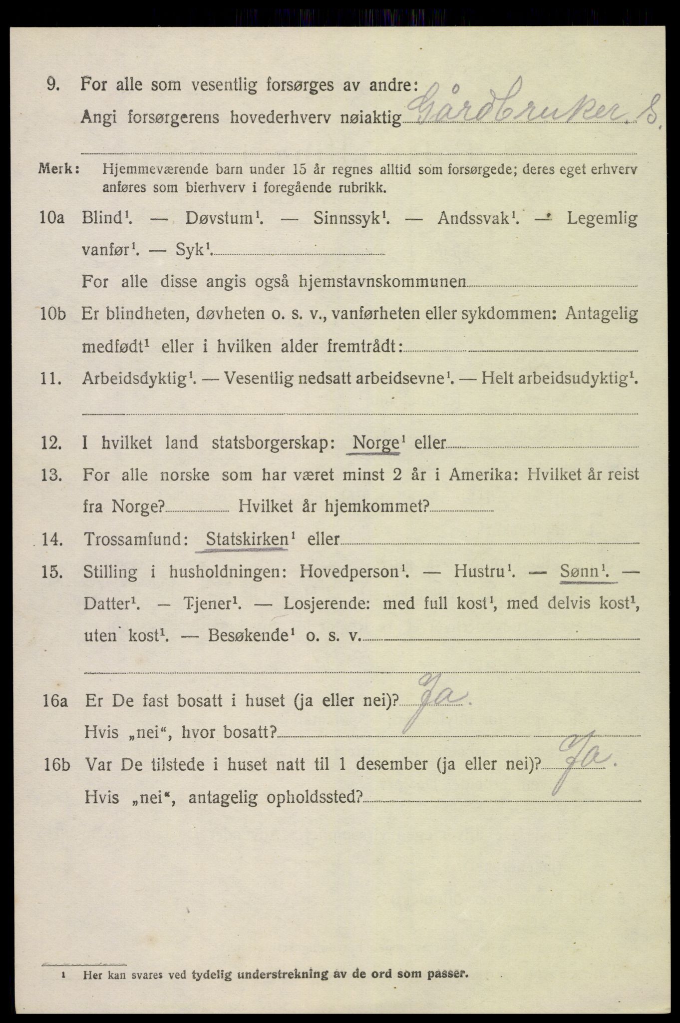 SAK, Folketelling 1920 for 0920 Øyestad herred, 1920, s. 3019