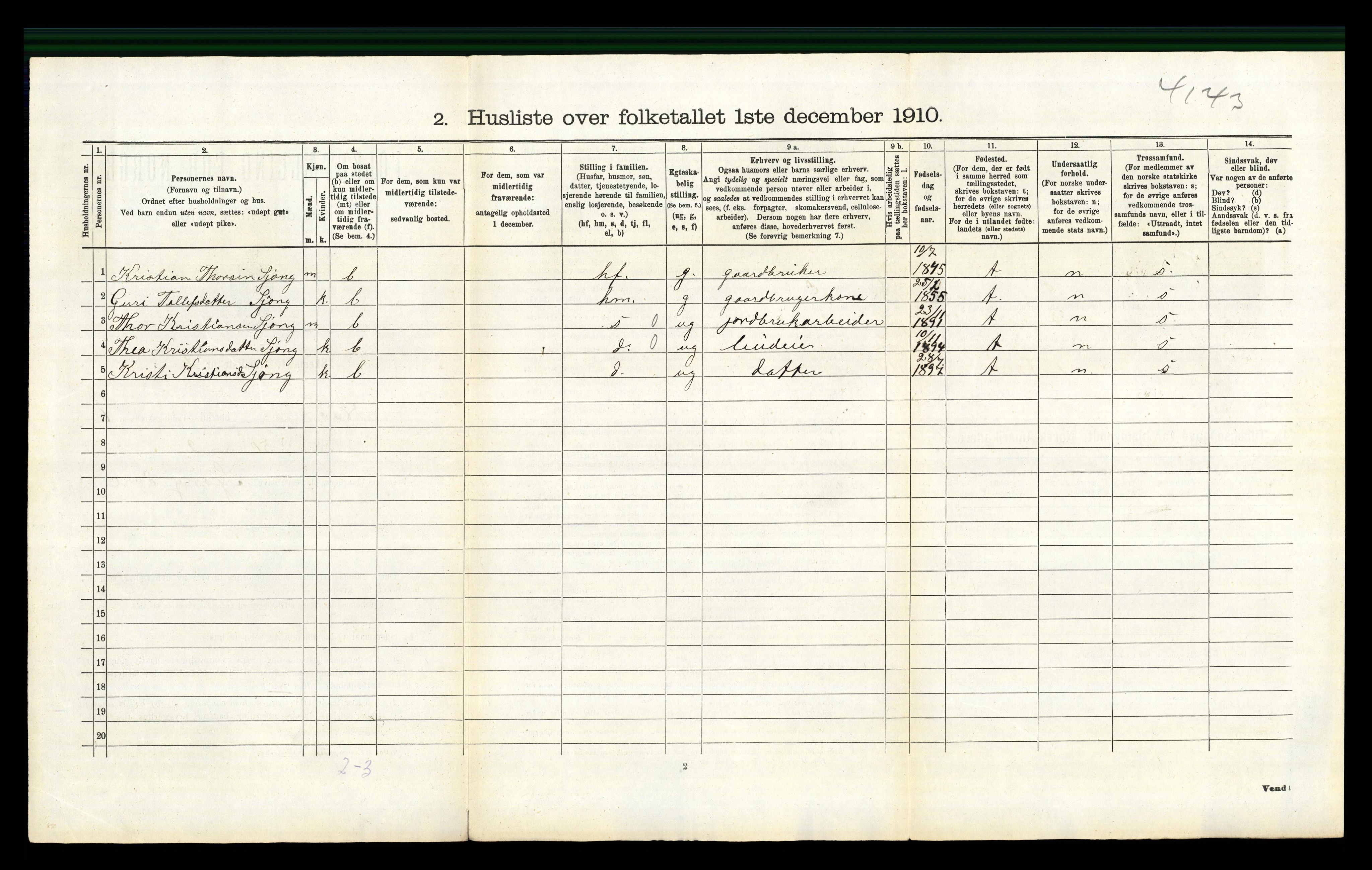 RA, Folketelling 1910 for 0616 Nes herred, 1910, s. 477