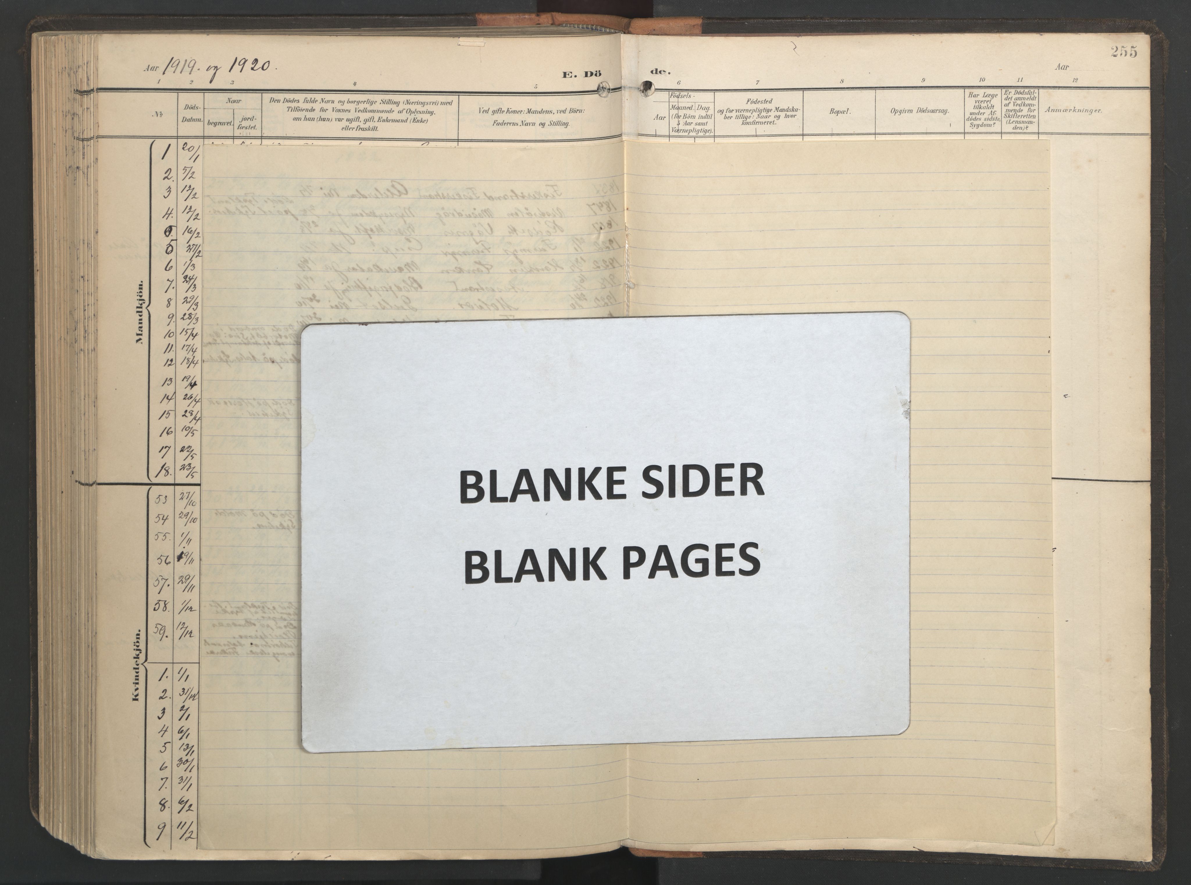 Ministerialprotokoller, klokkerbøker og fødselsregistre - Møre og Romsdal, AV/SAT-A-1454/528/L0433: Klokkerbok nr. 528C14, 1899-1922, s. 255