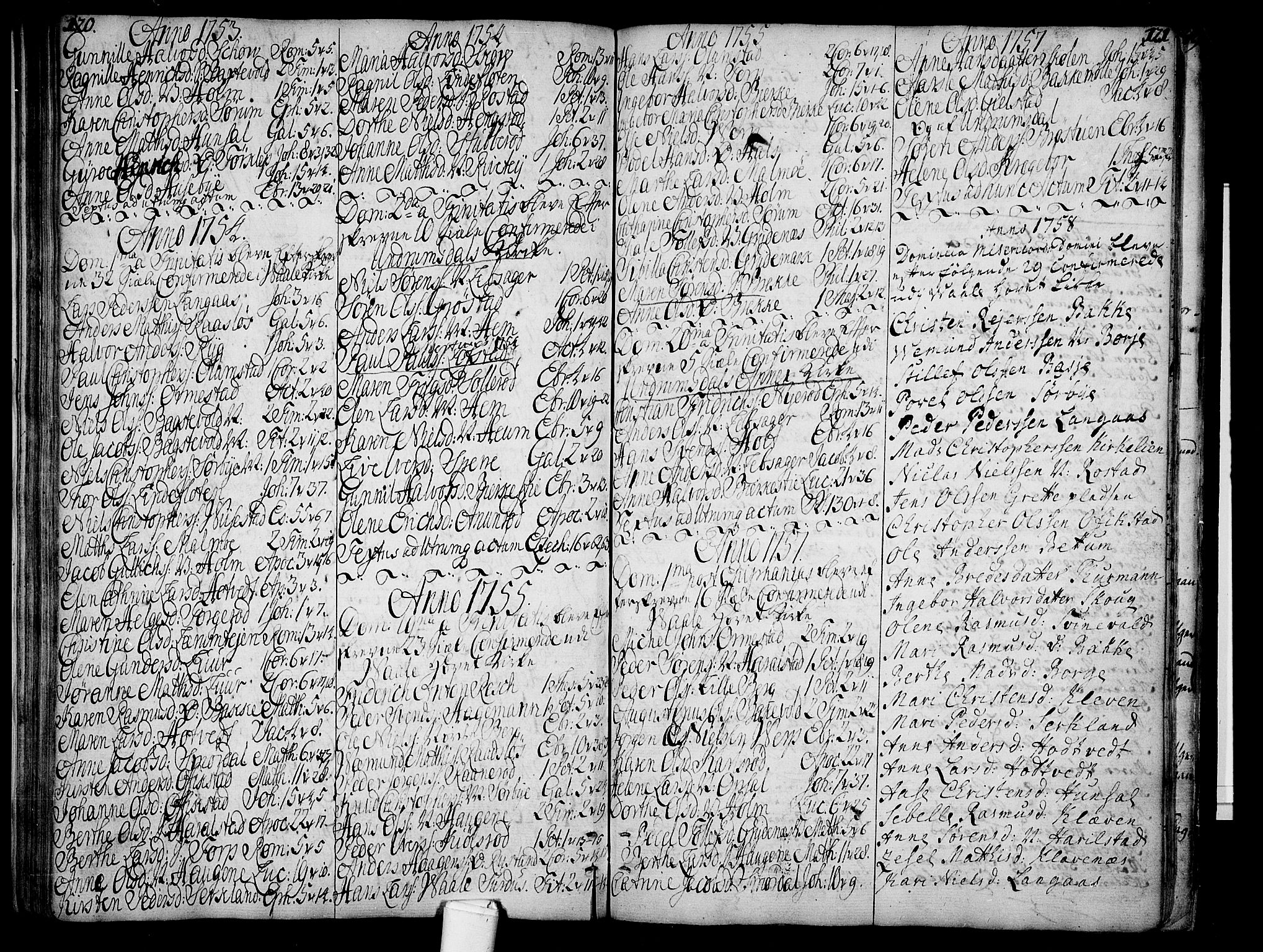 Våle kirkebøker, AV/SAKO-A-334/F/Fa/L0004: Ministerialbok nr. I 4 /2, 1732-1773, s. 120-121