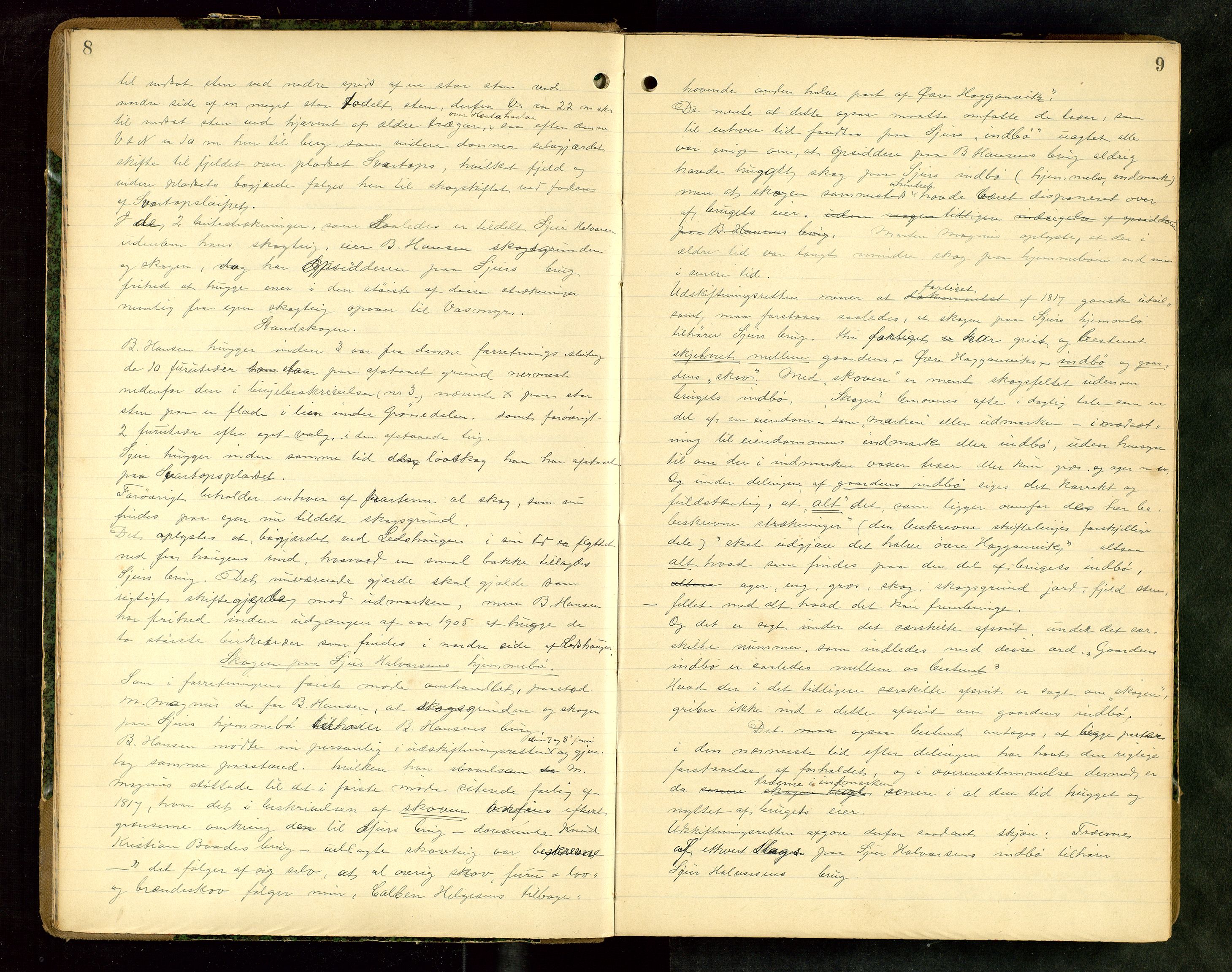Rogaland jordskifterett, AV/SAST-A-102426/Oa/L0062: Forhandlingsprotokoll, 1904-1908, s. 8-9