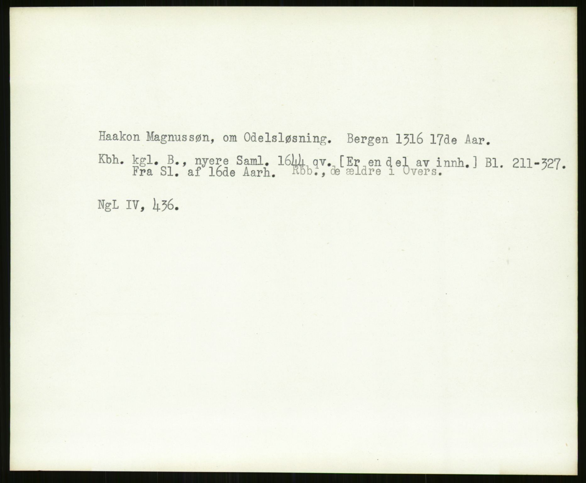 Norsk Historisk Kjeldeskrift-Institutt (NHKI), AV/RA-S-6117/G/Gc/L0029: Tematisk register til Gustav Storms håndskriftbeskrivelser i NgL bd. IV, 1315-1377, s. 160