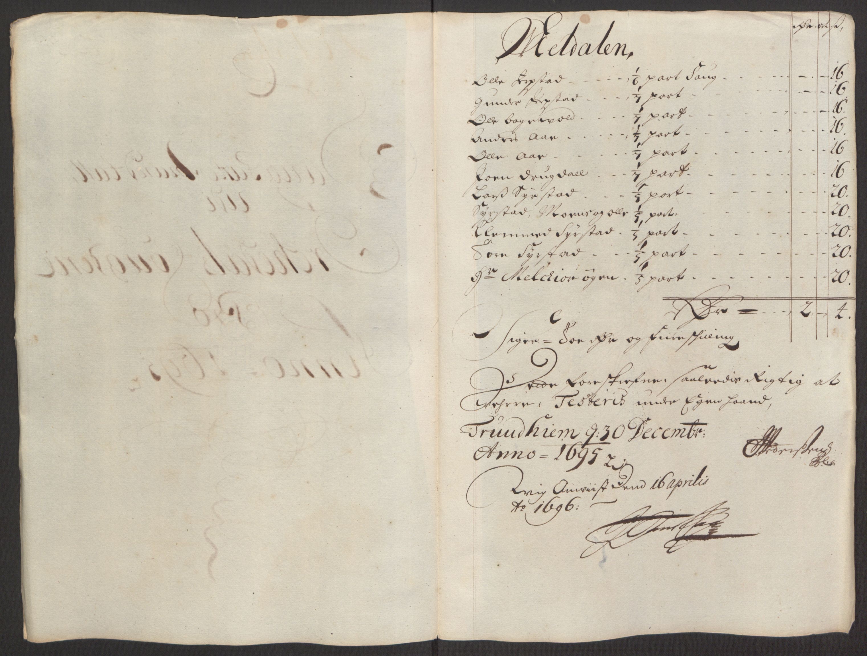 Rentekammeret inntil 1814, Reviderte regnskaper, Fogderegnskap, RA/EA-4092/R60/L3945: Fogderegnskap Orkdal og Gauldal, 1695, s. 143