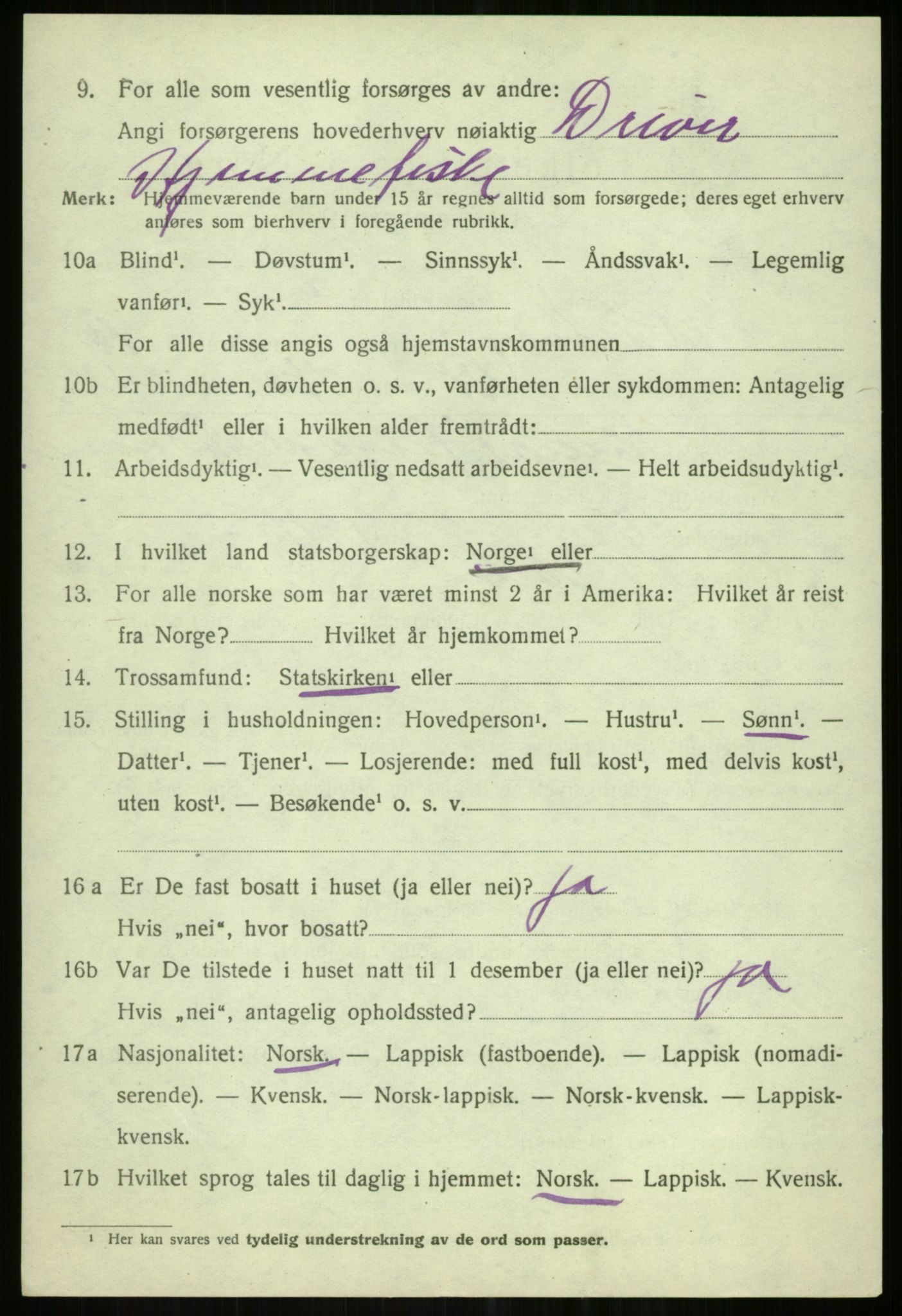 SATØ, Folketelling 1920 for 1936 Karlsøy herred, 1920, s. 5013