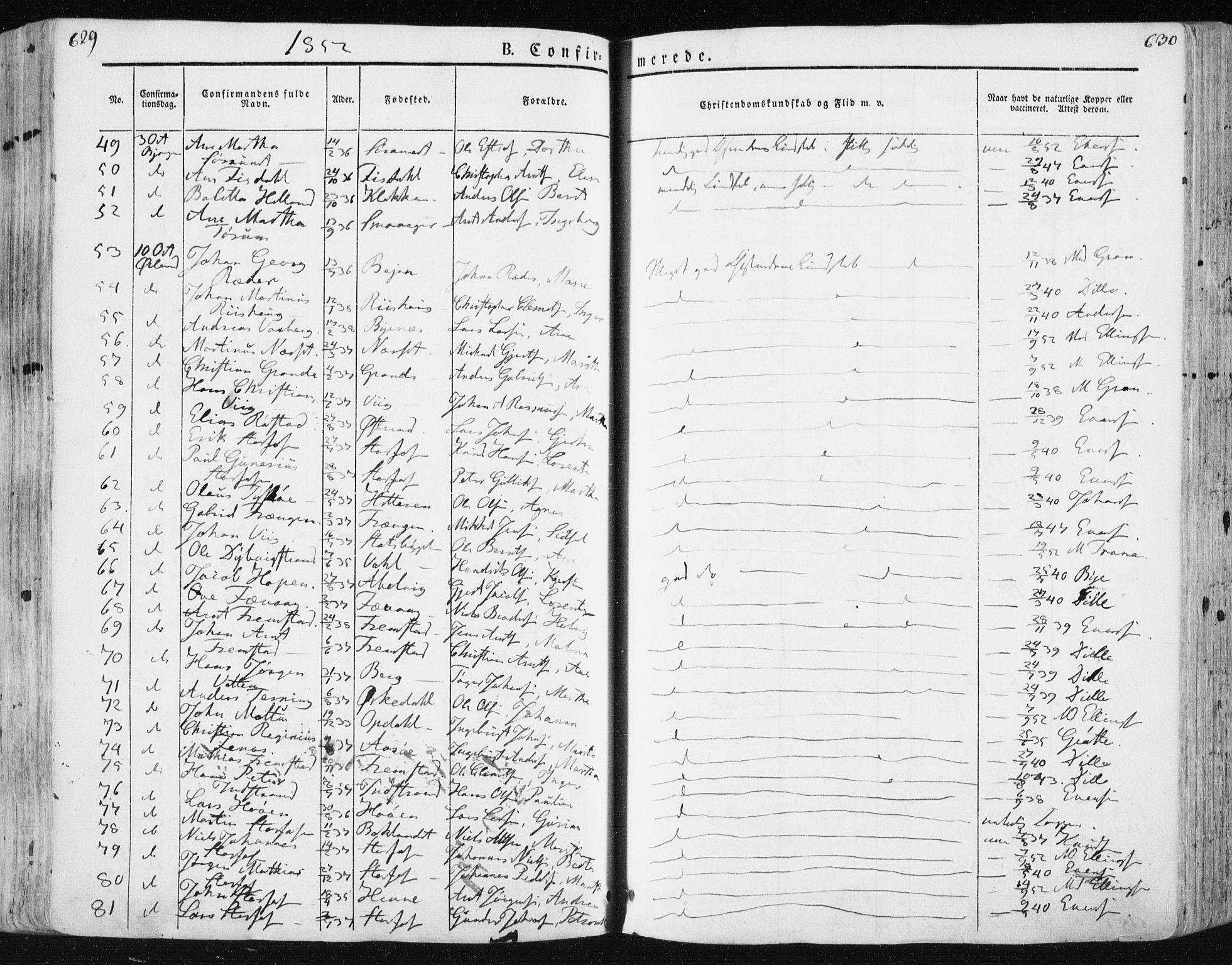 Ministerialprotokoller, klokkerbøker og fødselsregistre - Sør-Trøndelag, SAT/A-1456/659/L0736: Ministerialbok nr. 659A06, 1842-1856, s. 629-630