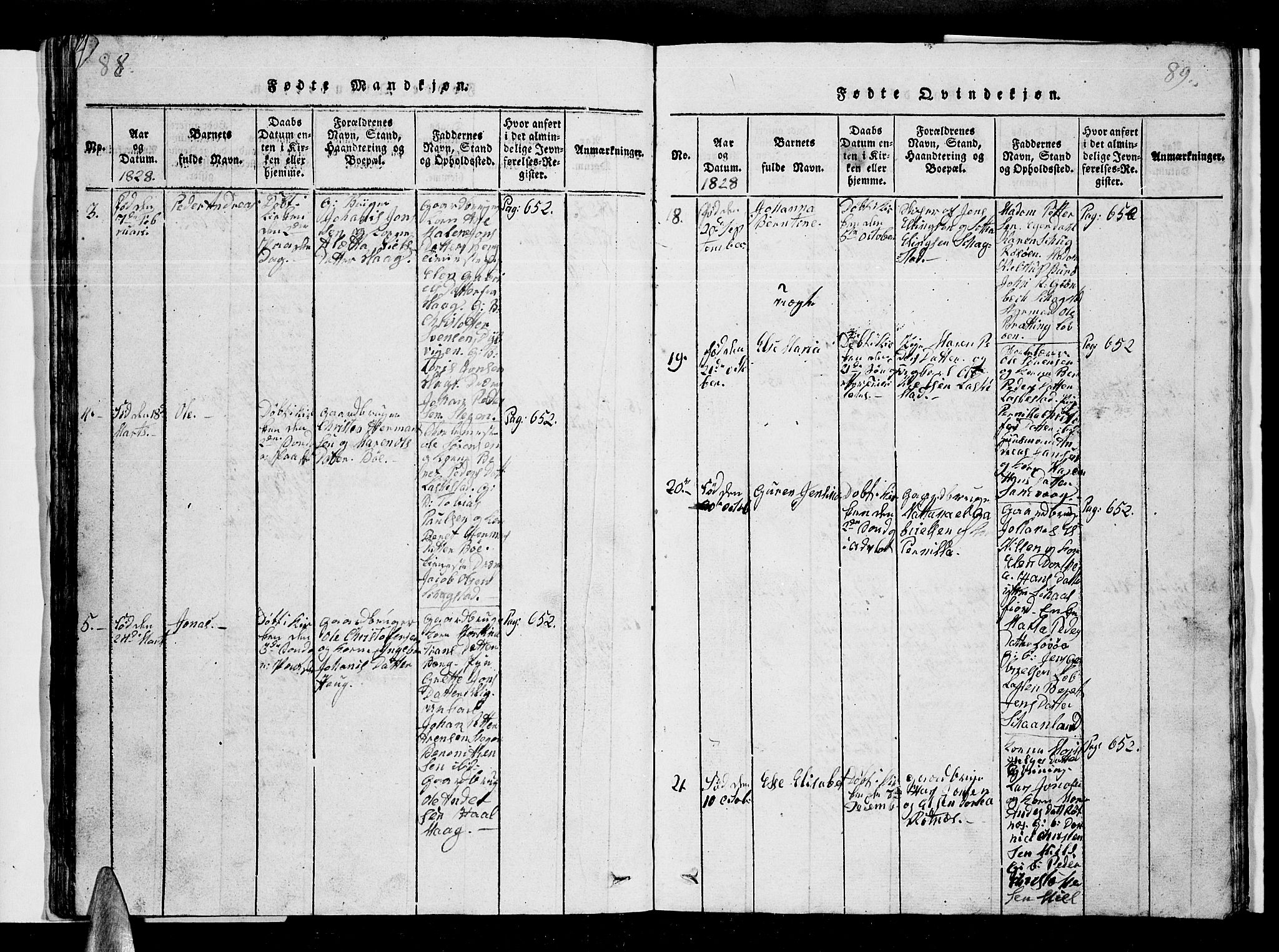 Ministerialprotokoller, klokkerbøker og fødselsregistre - Nordland, AV/SAT-A-1459/855/L0812: Klokkerbok nr. 855C01, 1821-1838, s. 88-89