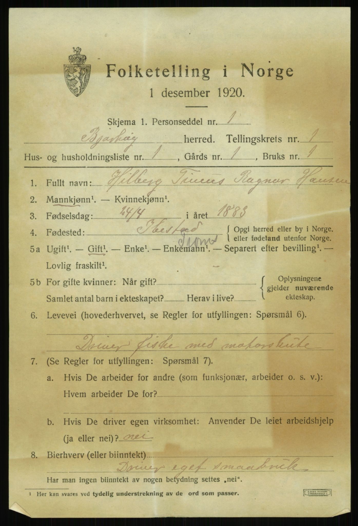 SATØ, Folketelling 1920 for 1915 Bjarkøy herred, 1920, s. 731