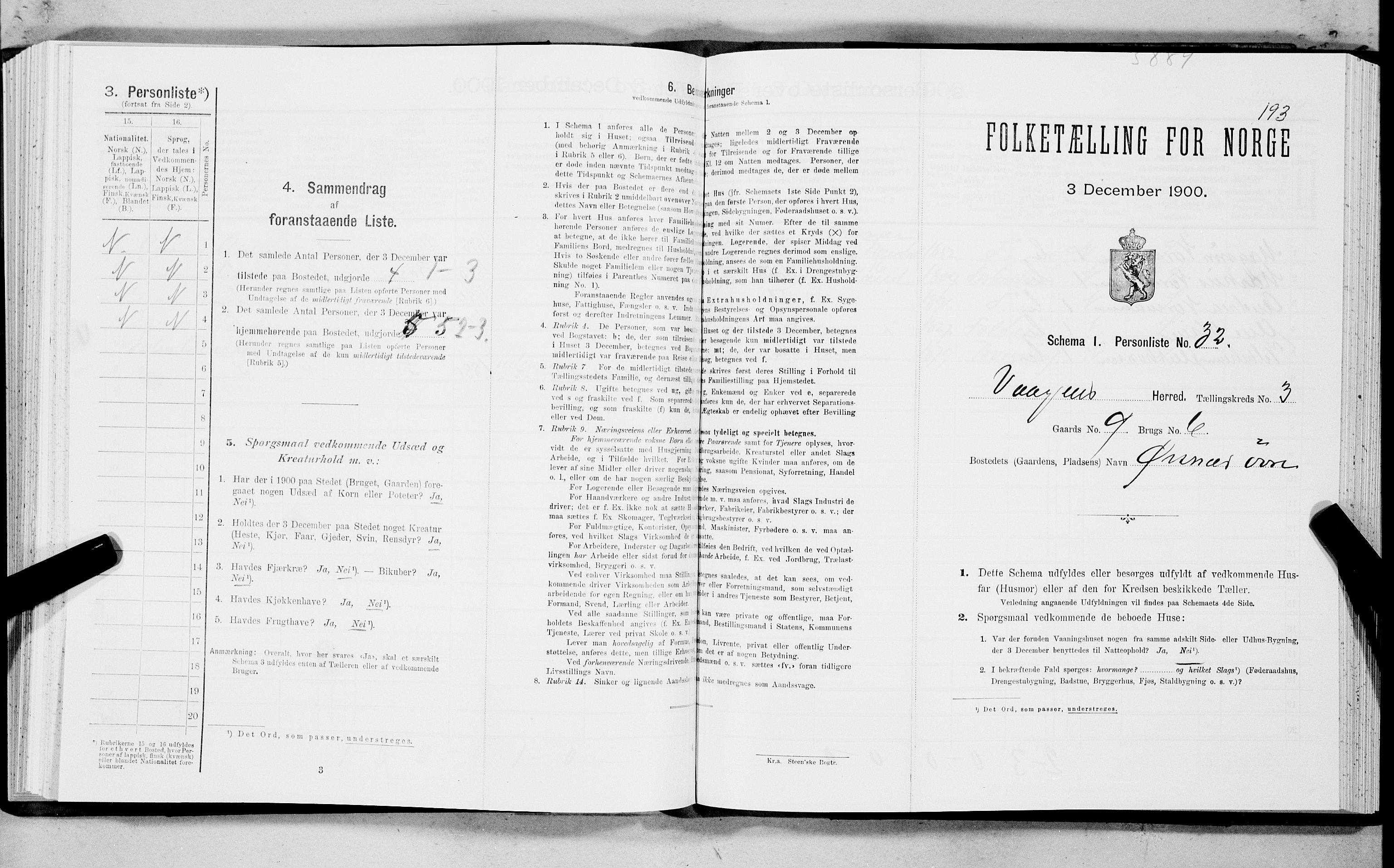 SAT, Folketelling 1900 for 1865 Vågan herred, 1900, s. 194