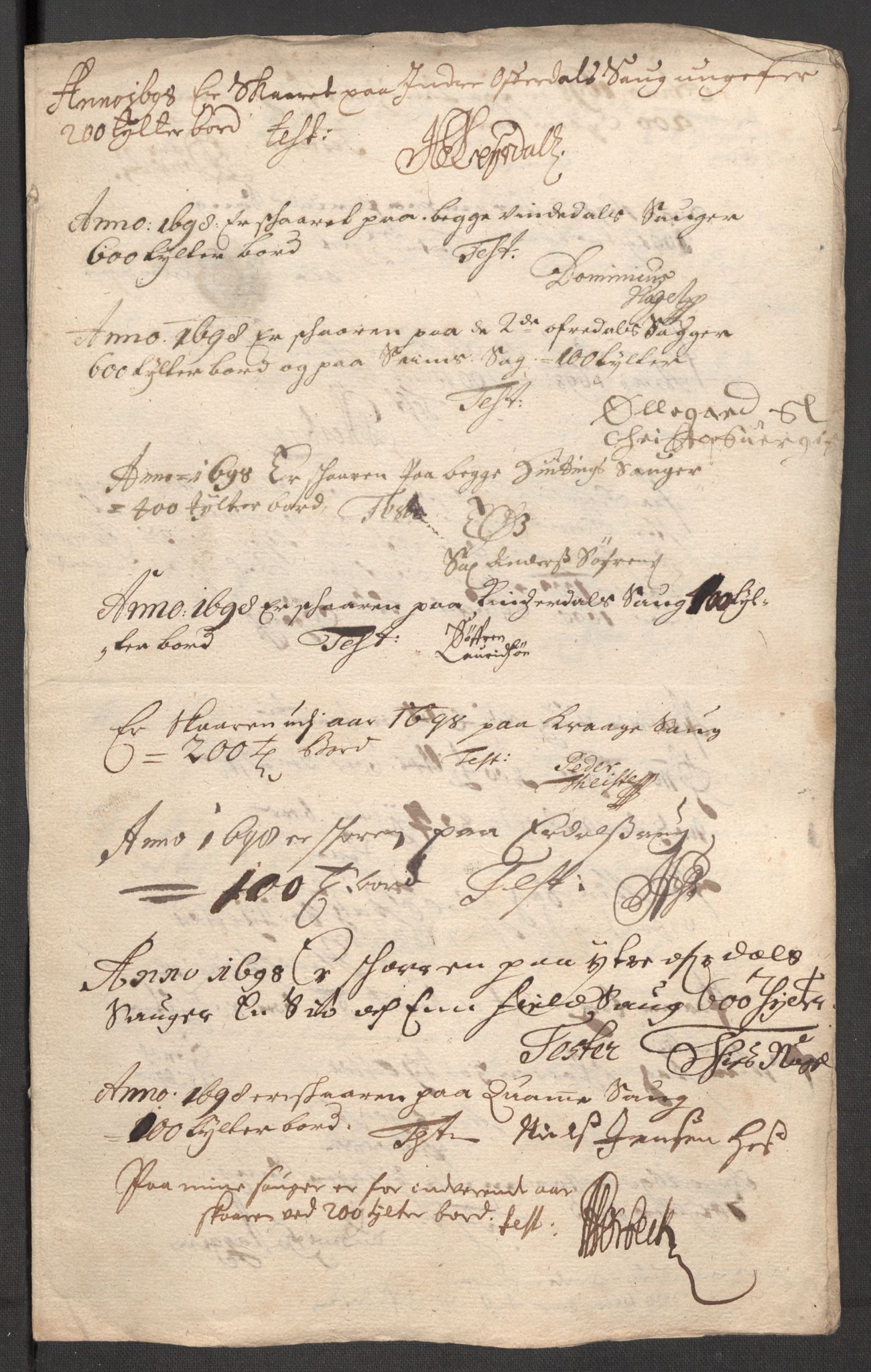 Rentekammeret inntil 1814, Reviderte regnskaper, Fogderegnskap, AV/RA-EA-4092/R52/L3310: Fogderegnskap Sogn, 1698-1699, s. 204