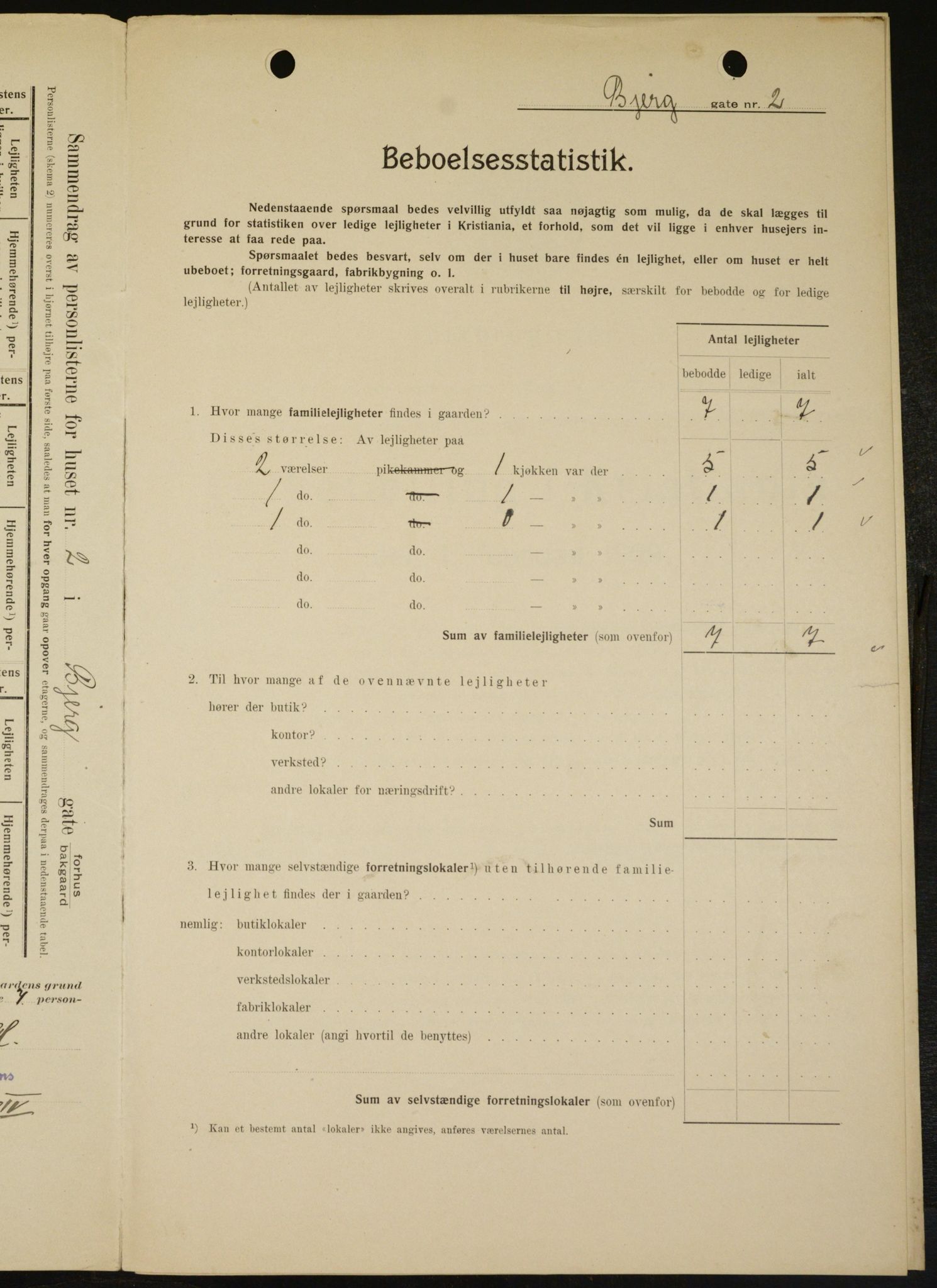 OBA, Kommunal folketelling 1.2.1909 for Kristiania kjøpstad, 1909, s. 4912